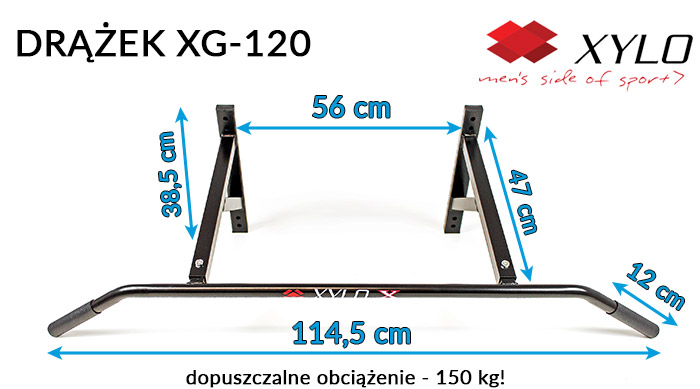 Drążek do podciągania XYLO XG-120 ze śrubami