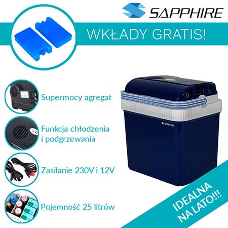 Lodówka Sapphire turystyczna / samochodowa 25l 12V/230V Lodówka Sapphire turystyczna / samochodowa 25l 12V/230V