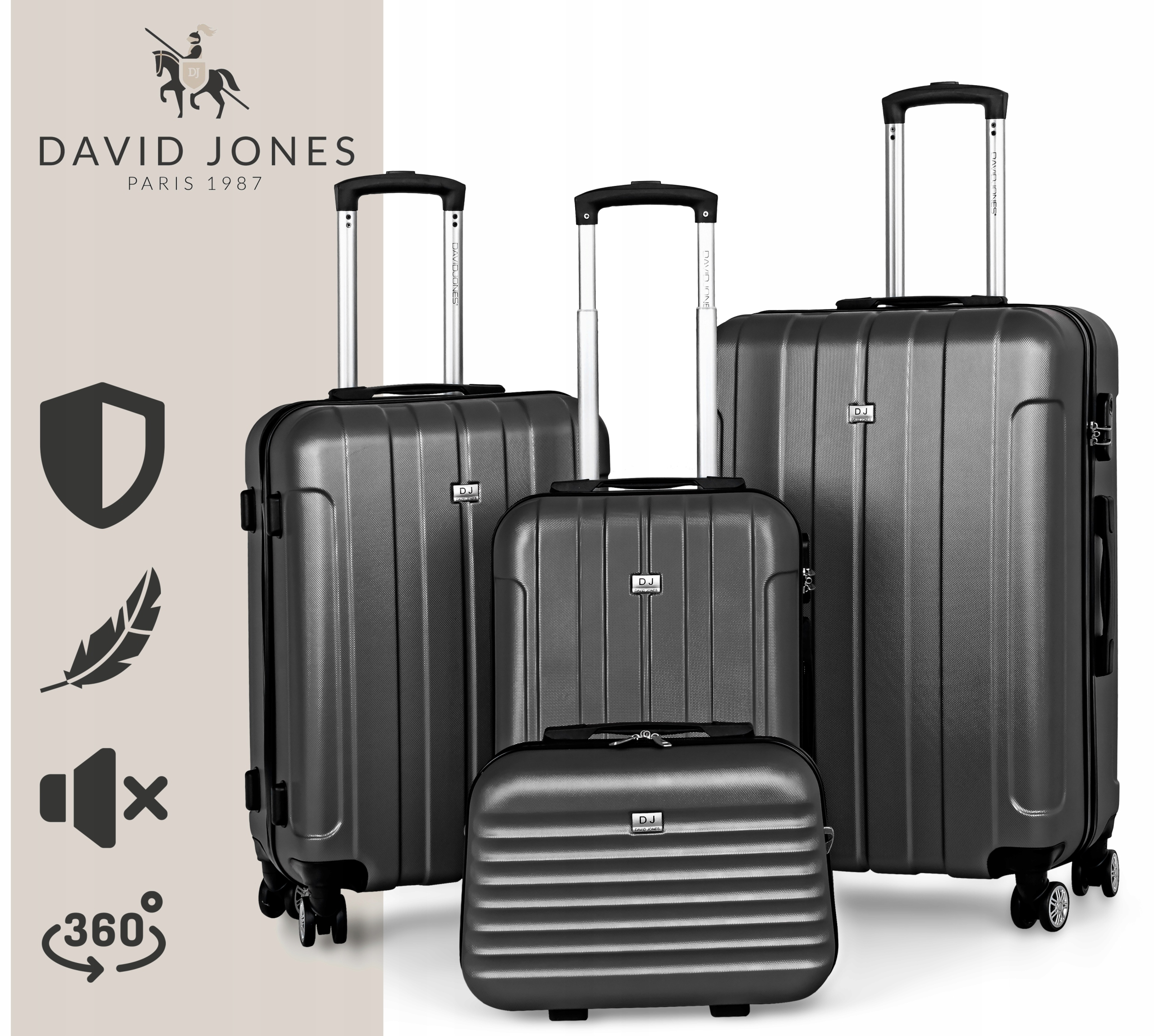 Zestaw walizek podróżnych David Jones 4w1 - BA-1050-4GR