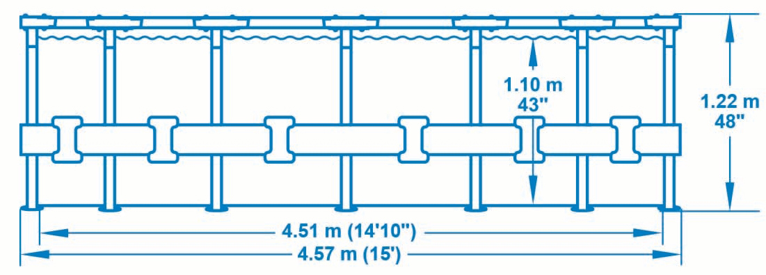 Basen ogrodowy stelażowy Bestway Steel Max 15FT 56438 457x122cm + pompa z filtrem 58386