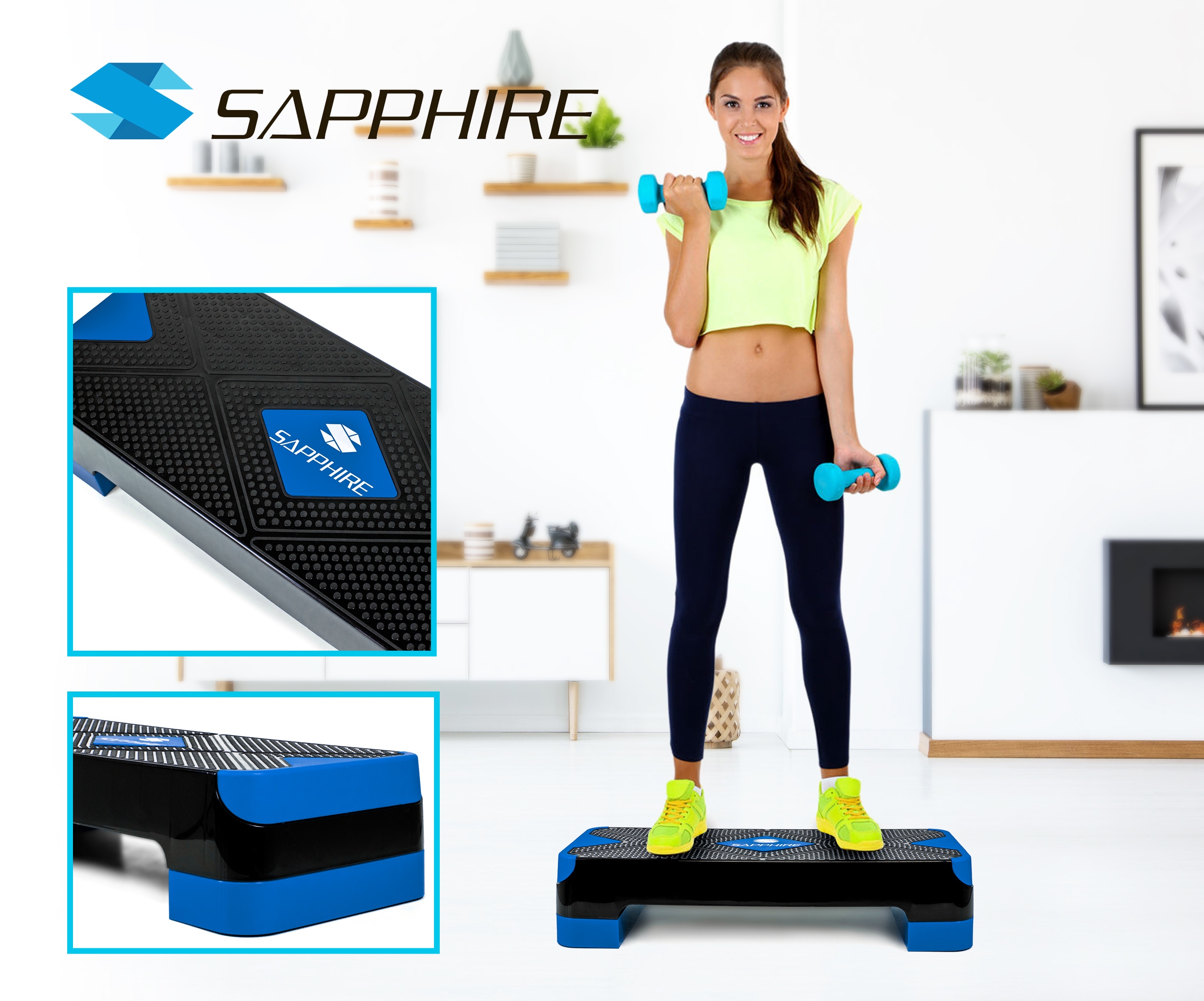 Step fitness i aerobic Sapphire SG-044 - dwustopniowy