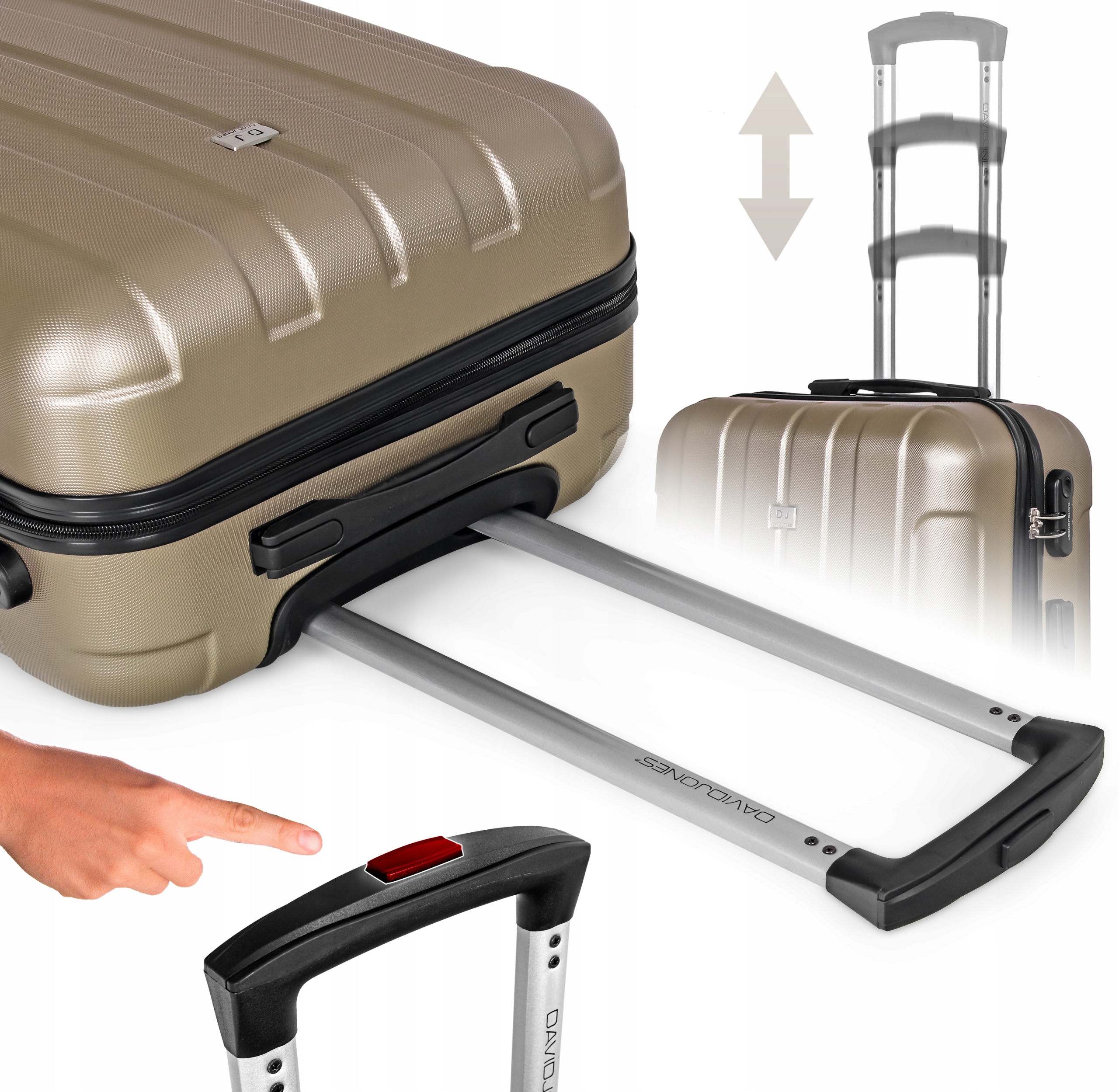 Zestaw walizek podróżnych David Jones 4w1 - BA-1050-3D