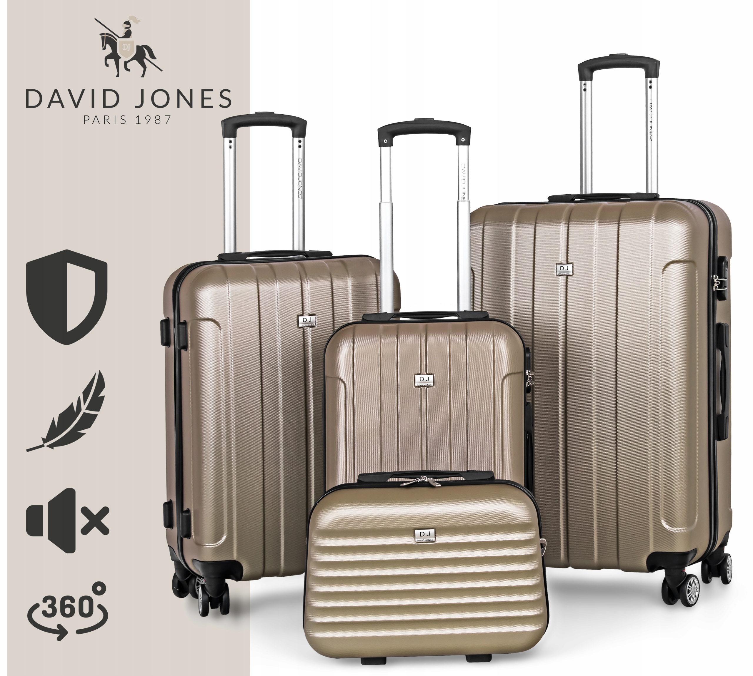 Zestaw walizek podróżnych David Jones 4w1 - BA-1050-3D