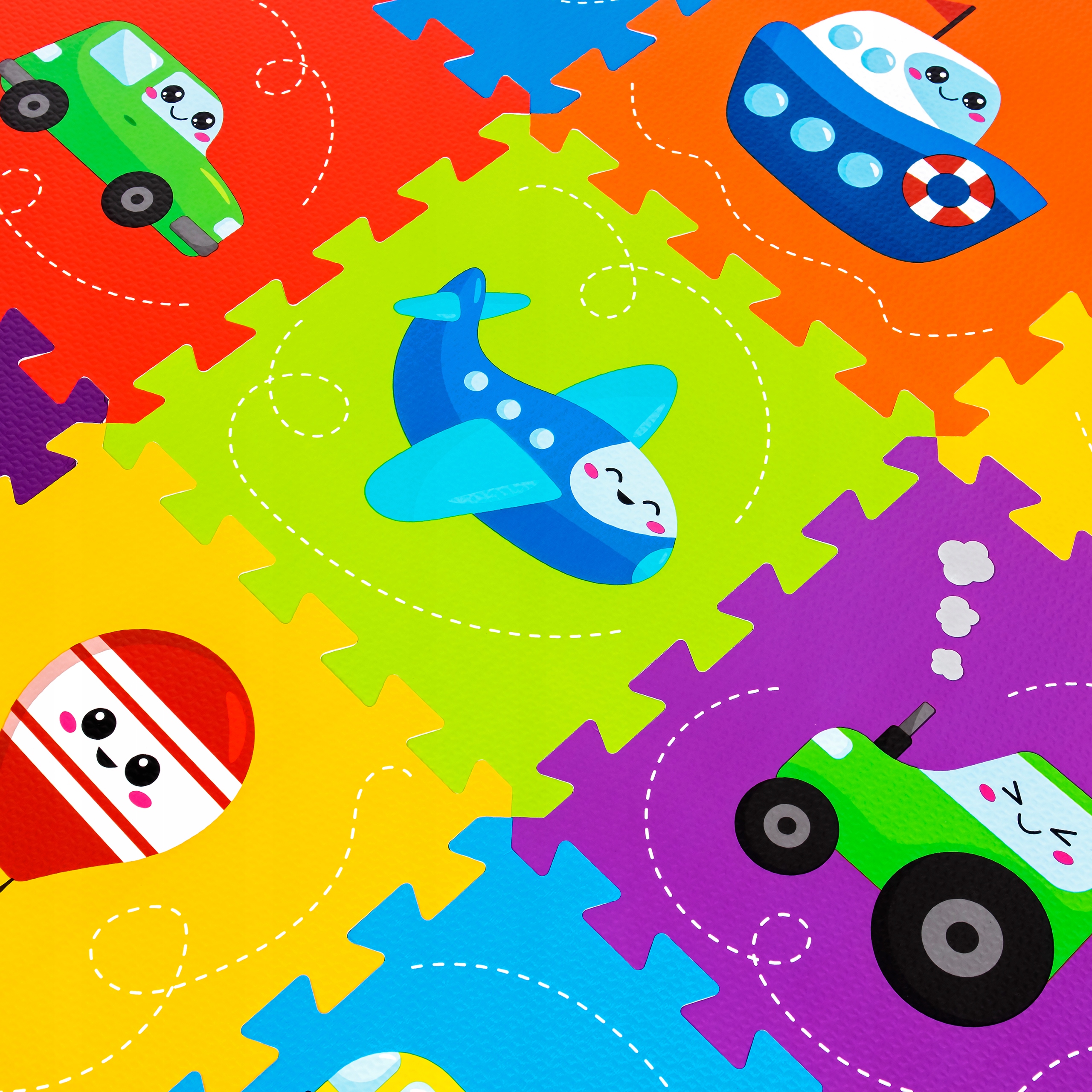 Podłogowa mata puzzle dla dzieci Sapphire Kids SK-85 - Vehicle