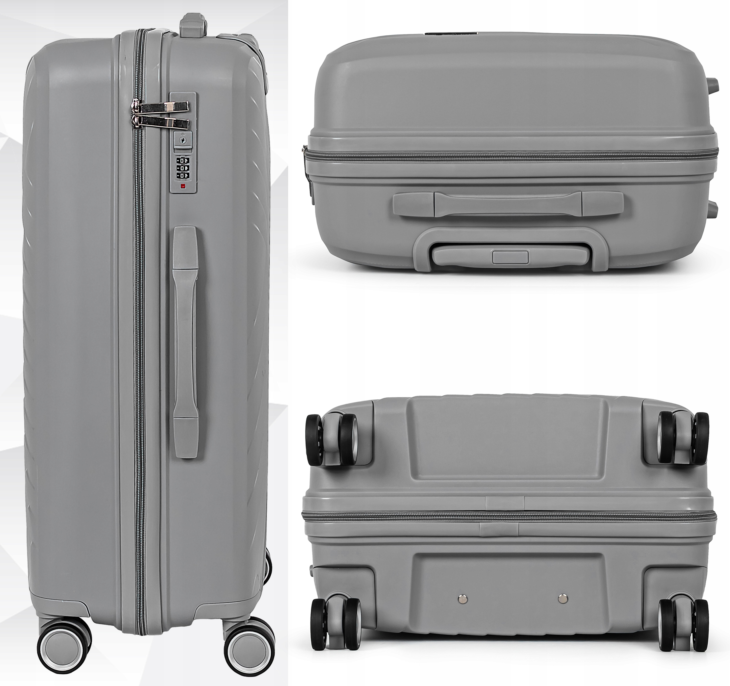 Walizka na kółkach twarda Sapphire ST-3030P szara - średnia M Walizka na kółkach twarda Sapphire ST-3030P szara - średnia M
