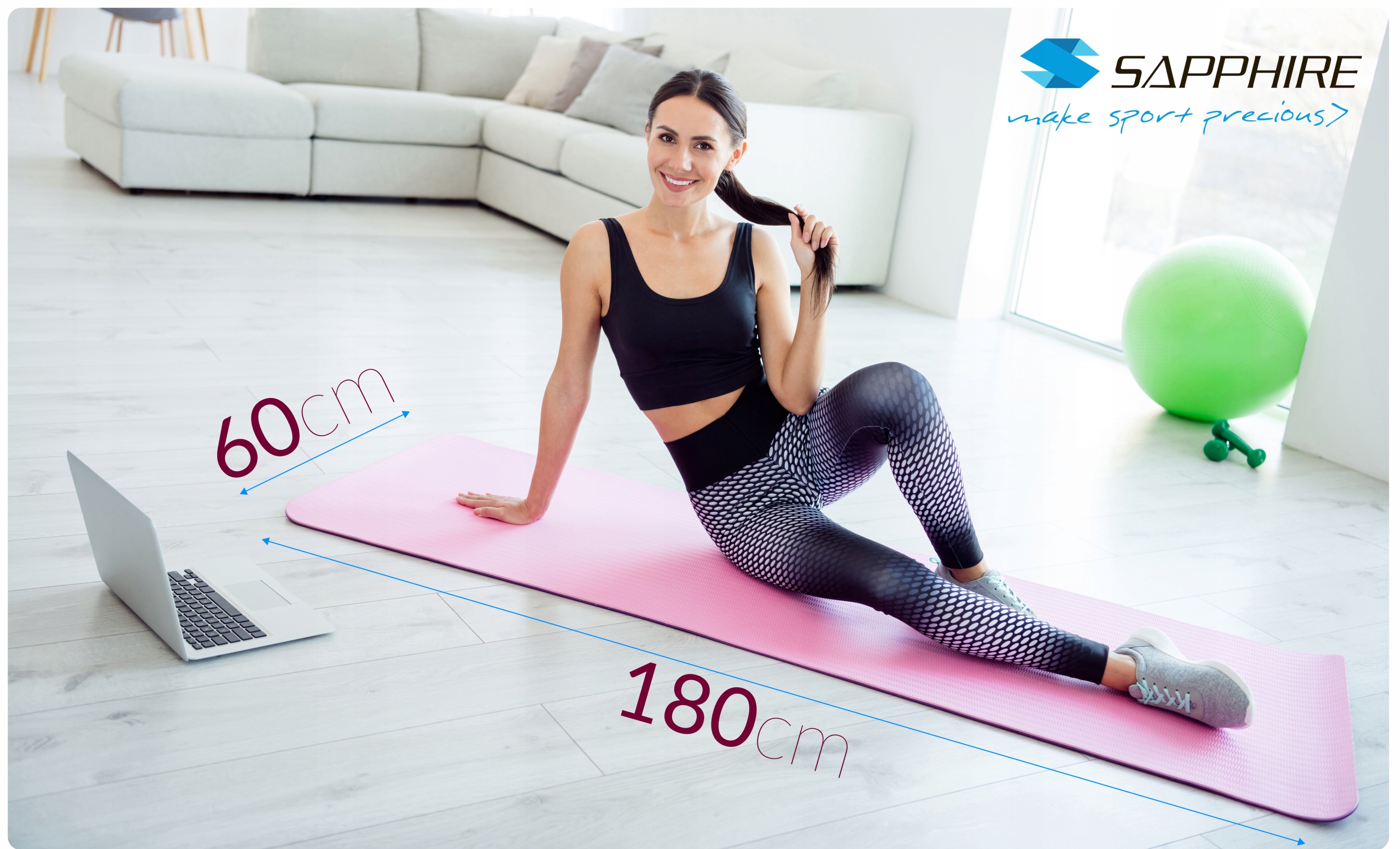 Mata do ćwiczeń Sapphire SG-1130 15 mm - różowa Mata do ćwiczeń Sapphire SG-1130 15 mm - różowa