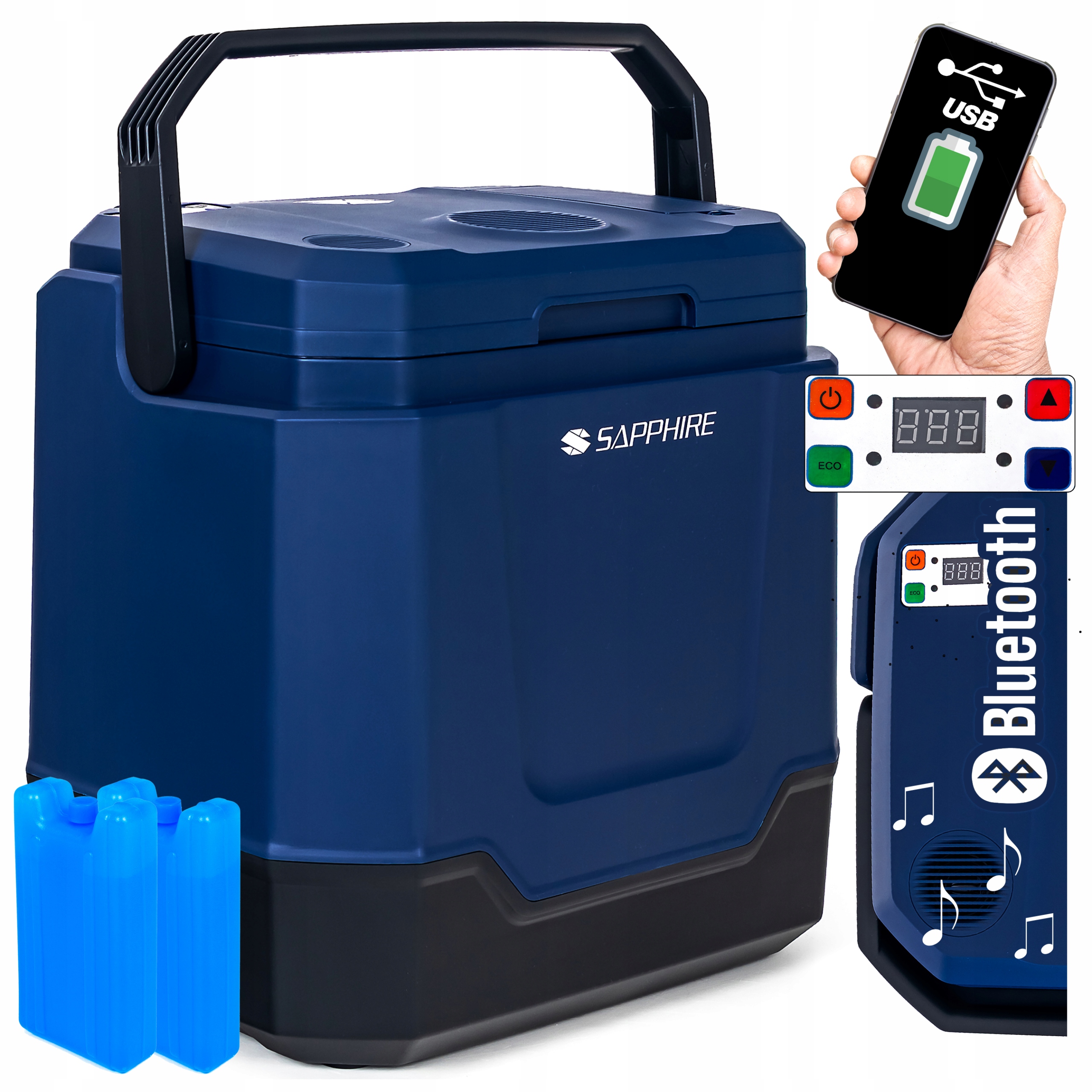 Lodówka turystyczna Sapphire ST-1033L z głośnikiem 33l 12V/230V Bluetooth Lodówka turystyczna Sapphire ST-1033L z głośnikiem 33l 12V/230V Bluetooth