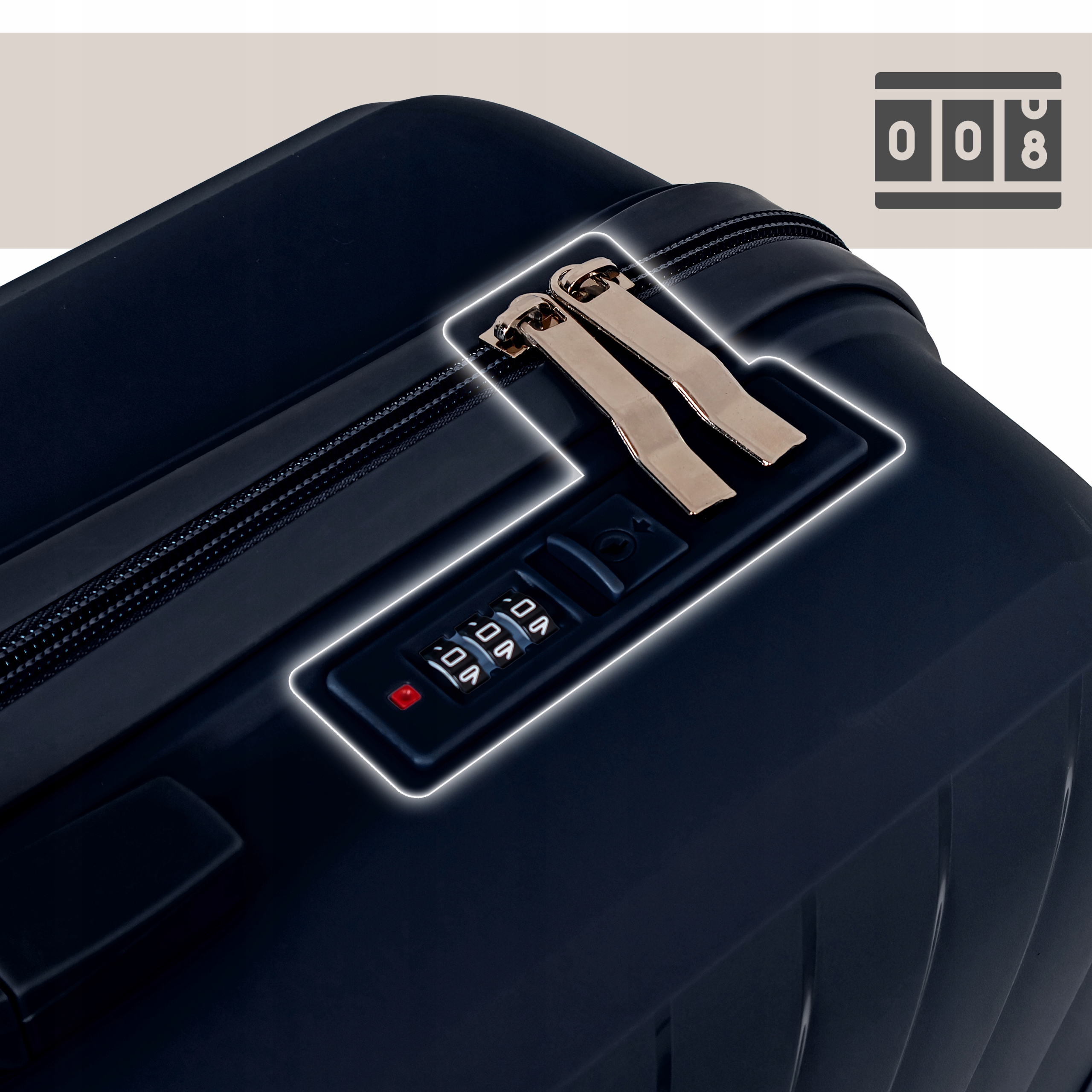 Walizka na kółkach twarda Sapphire ST-3030P granatowa - średnia M Walizka na kółkach twarda Sapphire ST-3030P granatowa - średnia M