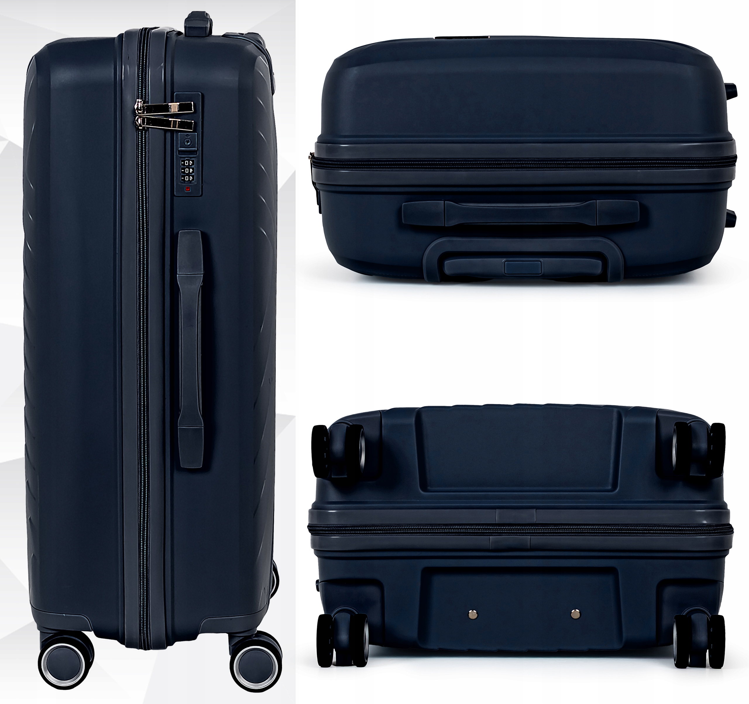 Walizka na kółkach twarda Sapphire ST-3030P granatowa - średnia M Walizka na kółkach twarda Sapphire ST-3030P granatowa - średnia M