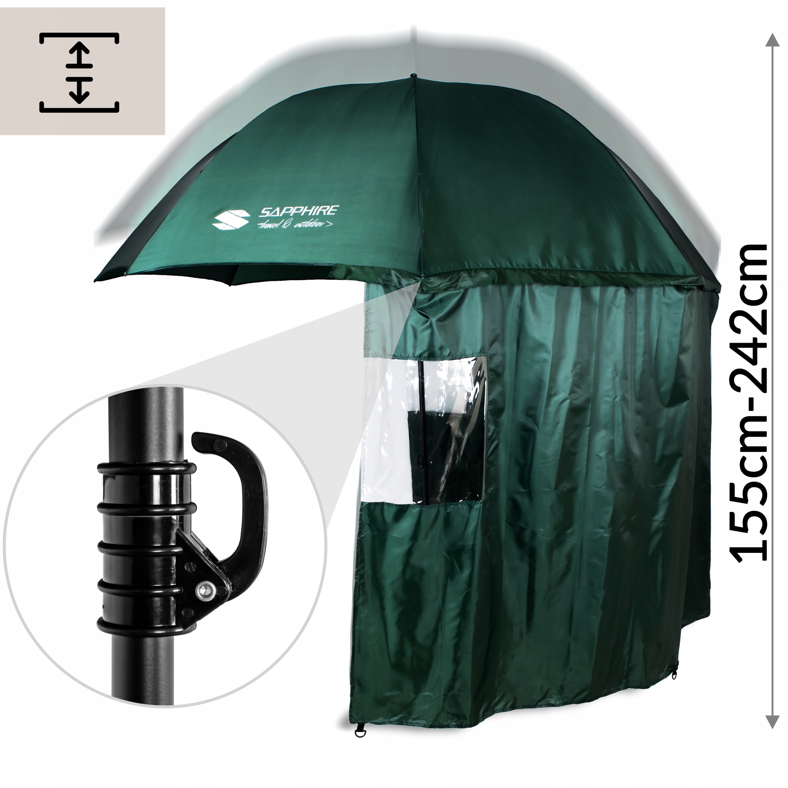 Parasol wędkarski Sapphire ST-2050 10ft - zielony