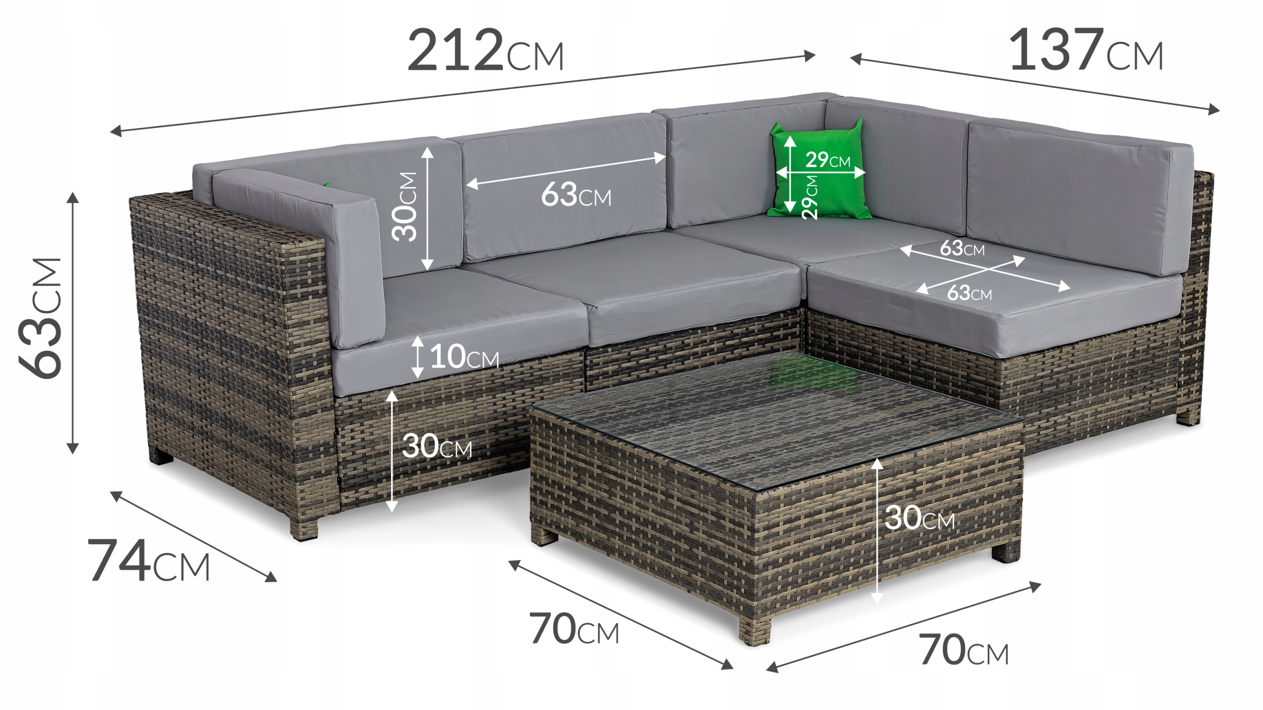 Zestaw modułowych mebli ogrodowych z technorattanu Sapphire ST-1000 Bergo Zestaw modułowych mebli ogrodowych z technorattanu Sapphire ST-1000 Bergo