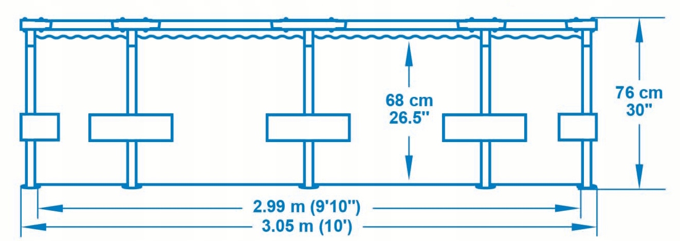 Basen ogrodowy stelażowy Bestway Steel Max 10FT 56408 305x76cm + pompa z filtrem 58381