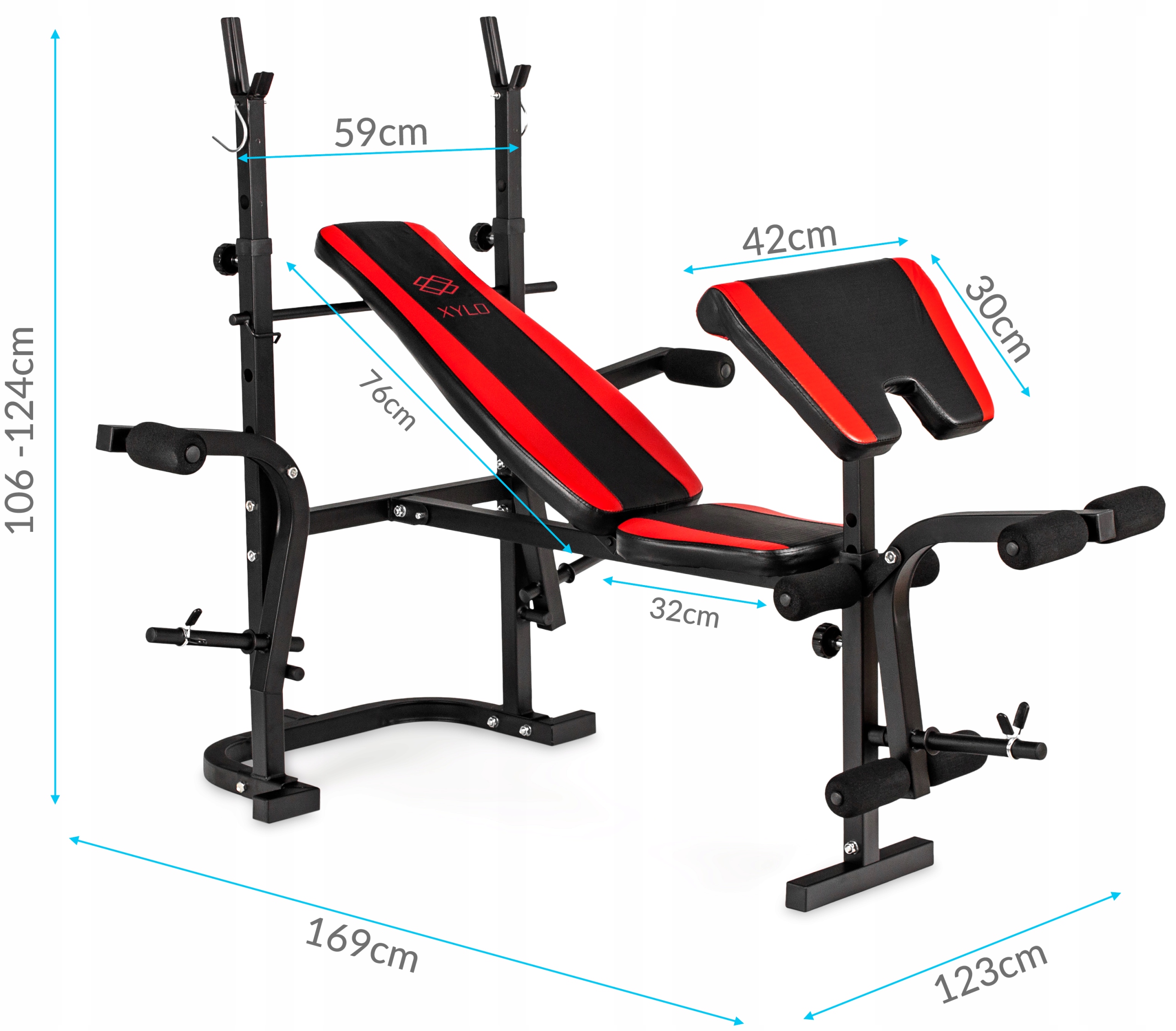 Zestaw obciążeń Sapphire Solid 48 kg z ławką xg035