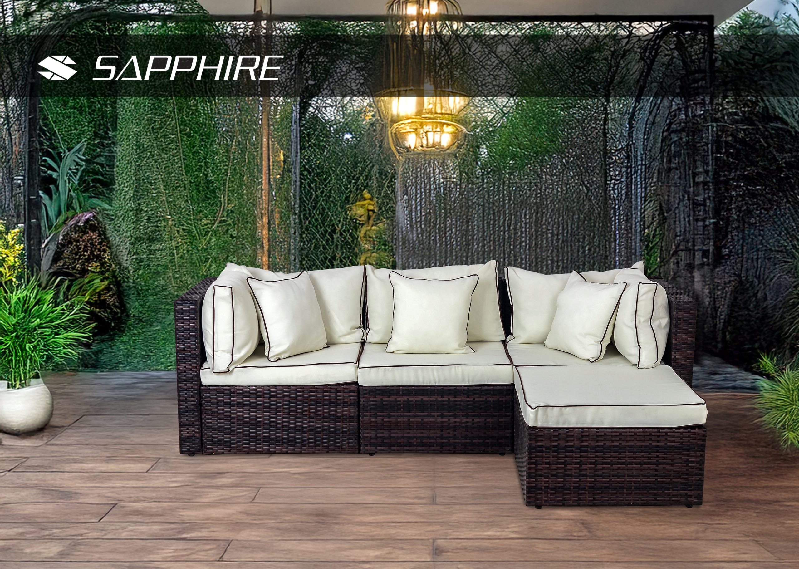 Narożnik ogrodowy z technorattanu Sapphire ST-910 Telde