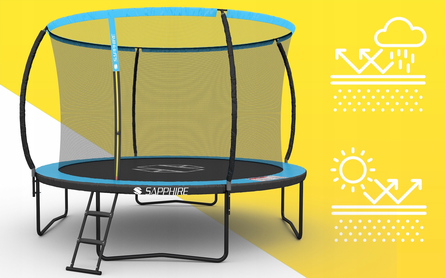 Trampolina Sapphire ST-0012W 12FT 374 cm z siatką wewnętrzną