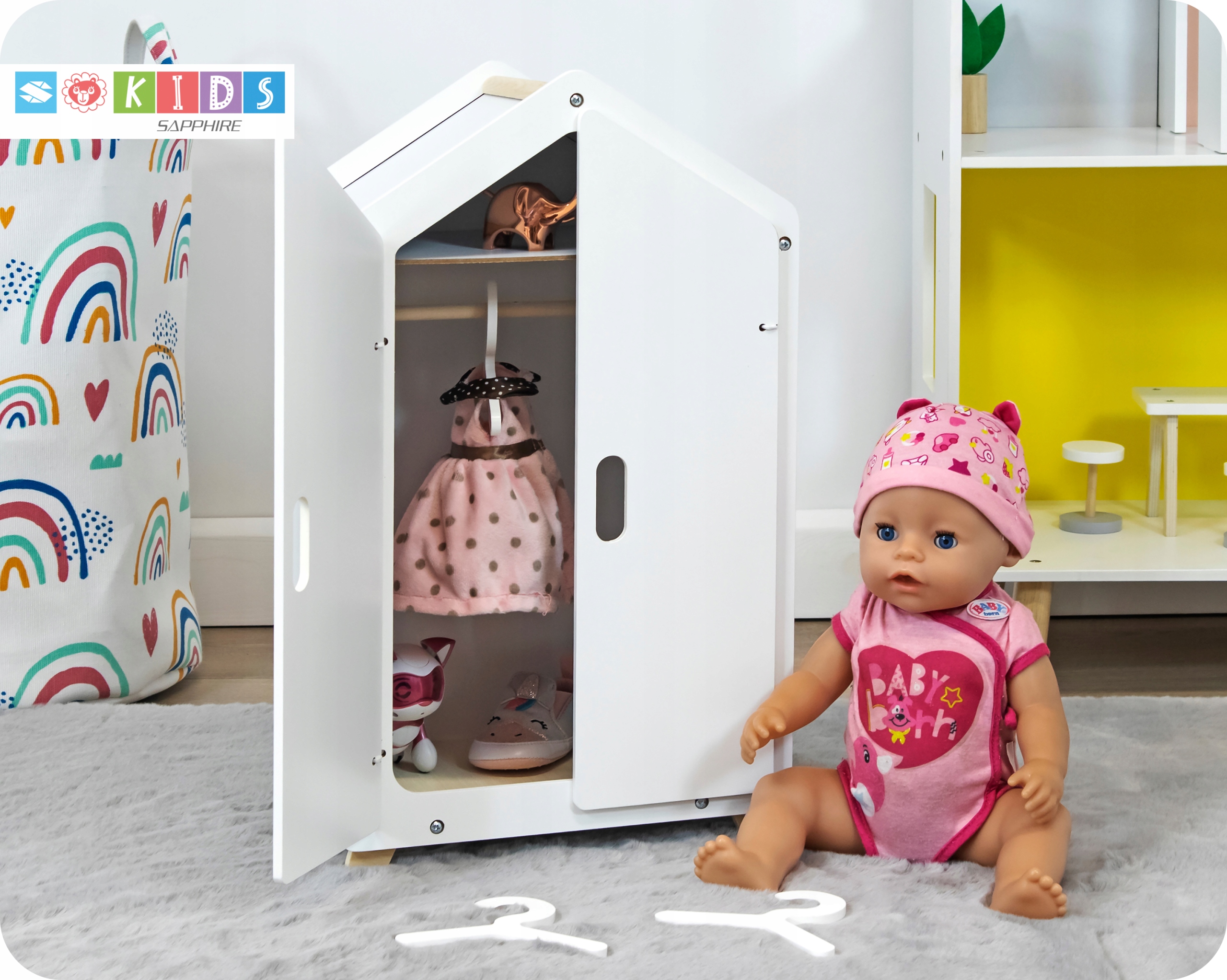 Drewniana garderoba dla lalek Sapphire Kids SK-46