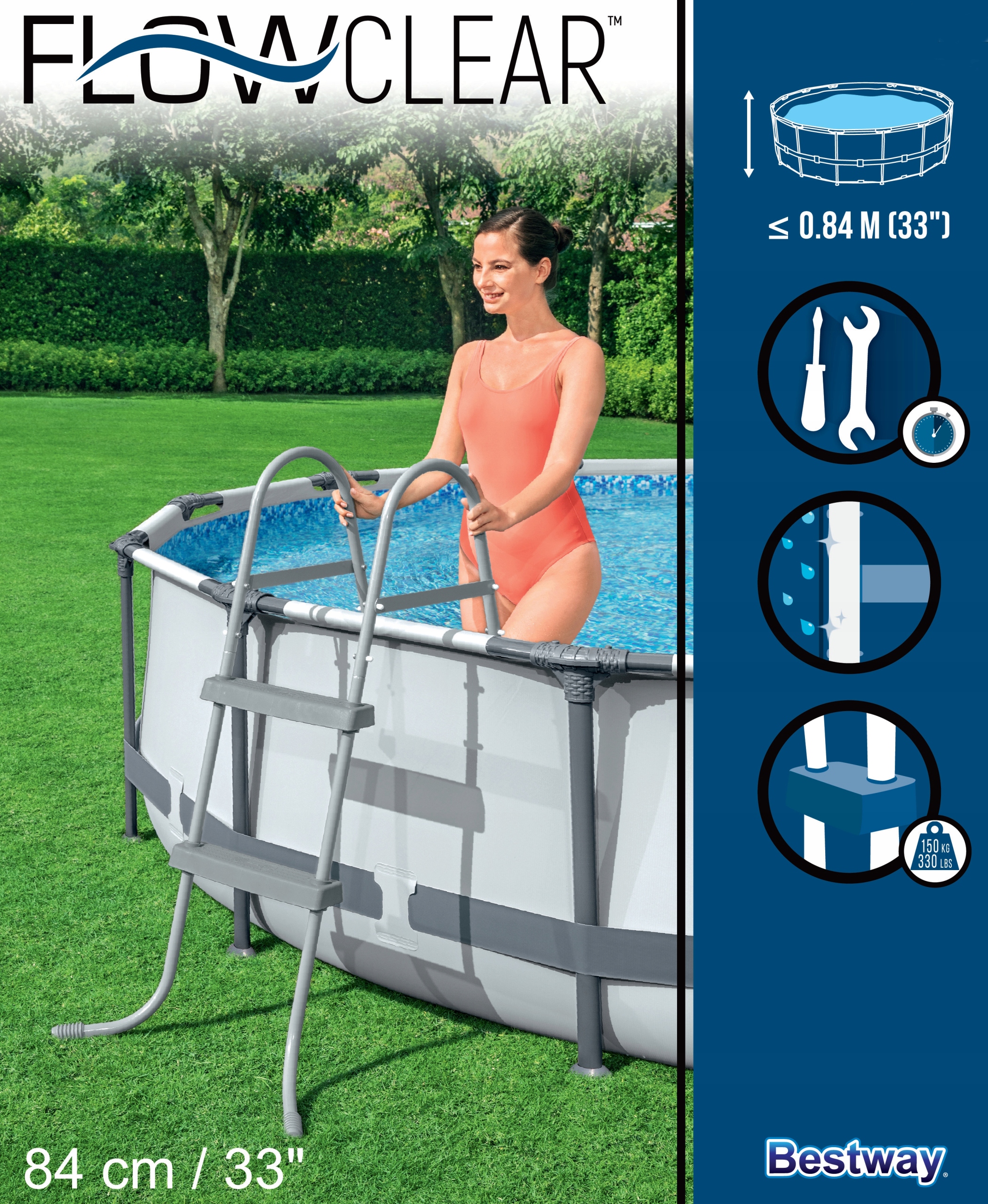 Drabinka do basenów Bestway Safety Pool Ladder 84 cm 58430