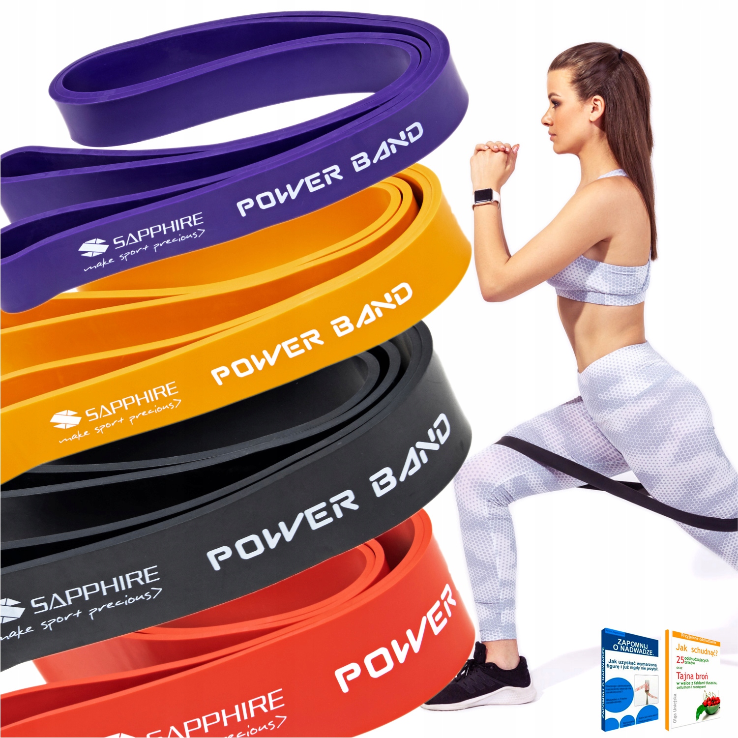 Zestaw gum Sapphire Power Band - 4 sztuki, pakiet HARD