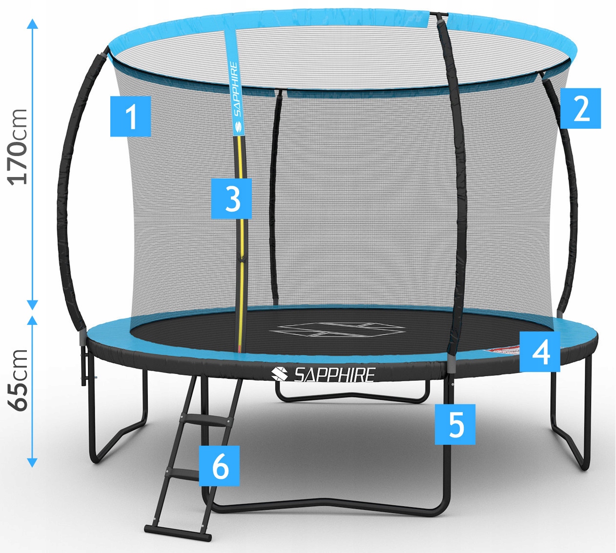 Trampolina Sapphire ST-0010W 10FT 312 cm z siatką wewnętrzną