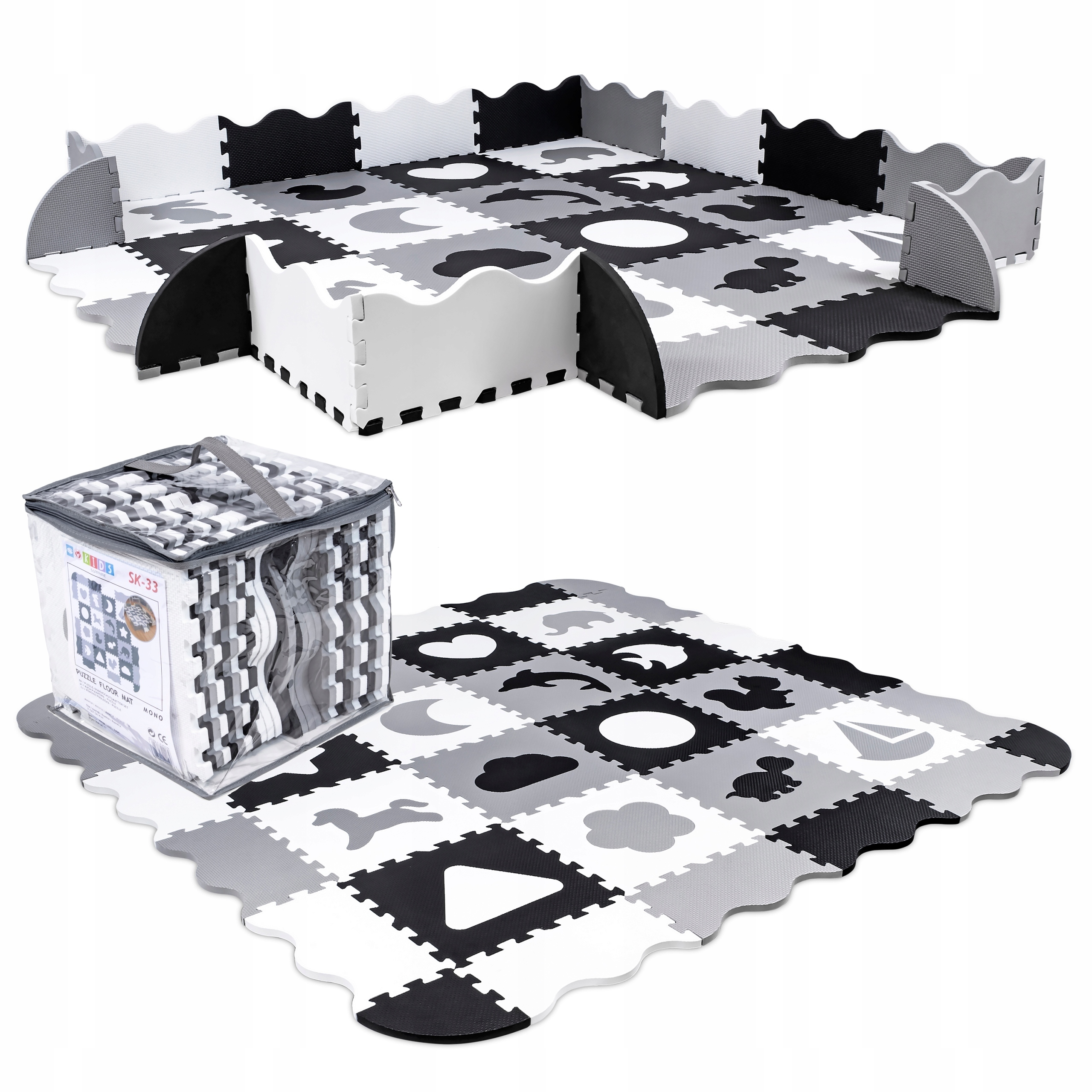 Mata puzzle z obrzeżami Sapphire Kids SK-33 - Mono