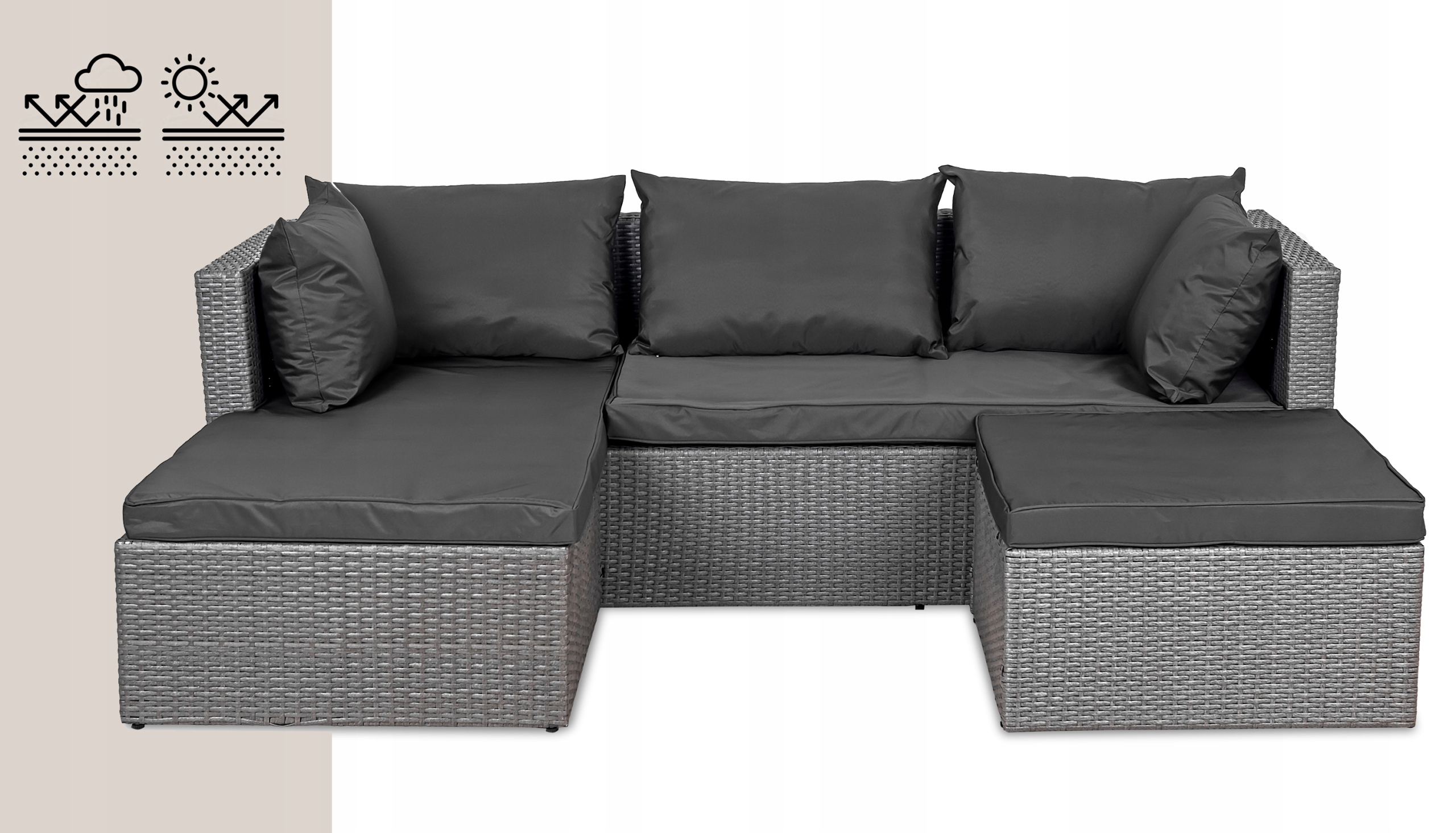 Narożnik ogrodowy z technorattanu GardenLine ST-910 Avila Narożnik ogrodowy z technorattanu GardenLine ST-910 Avila