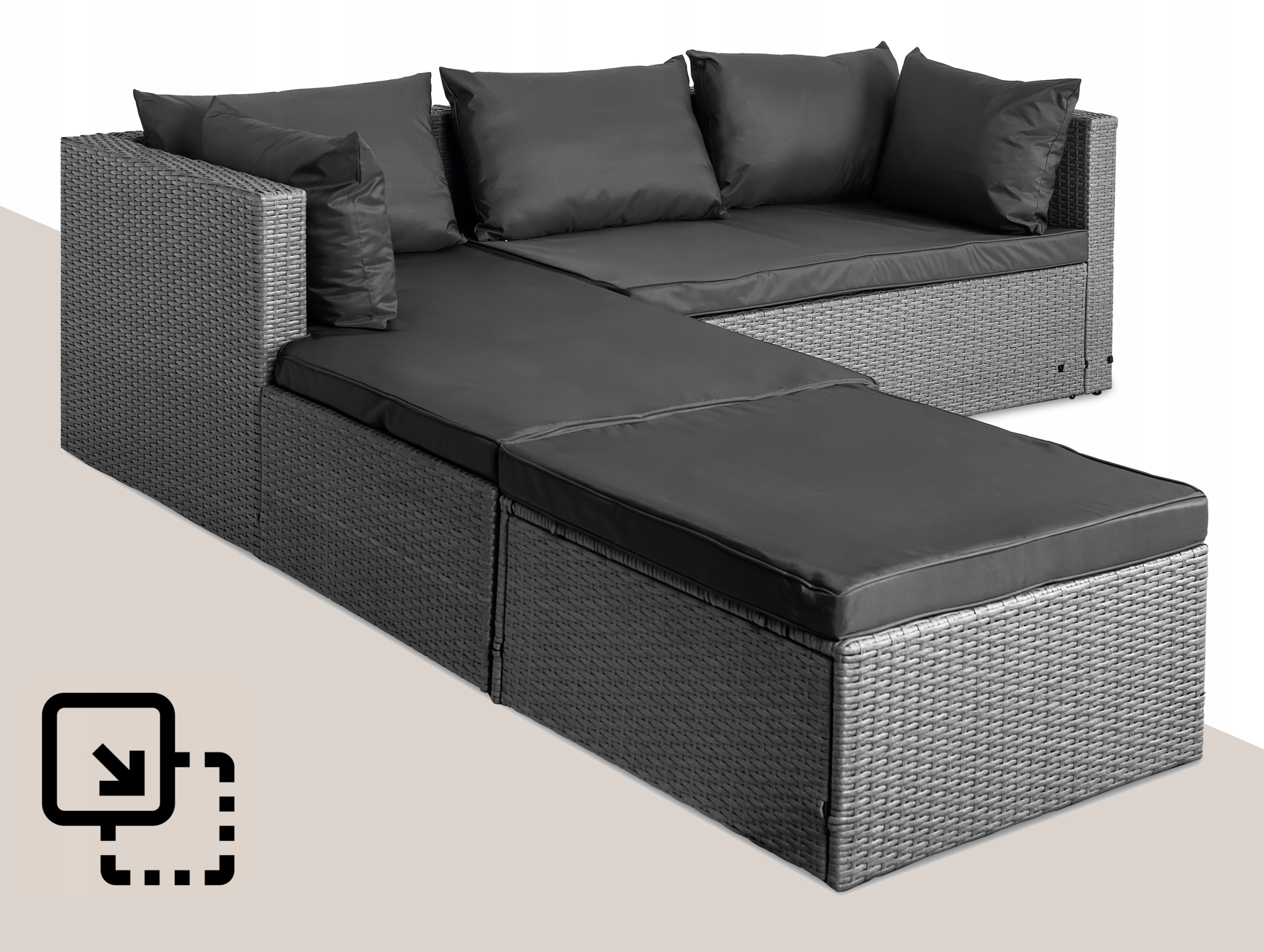 Narożnik ogrodowy z technorattanu GardenLine ST-910 Avila Narożnik ogrodowy z technorattanu GardenLine ST-910 Avila