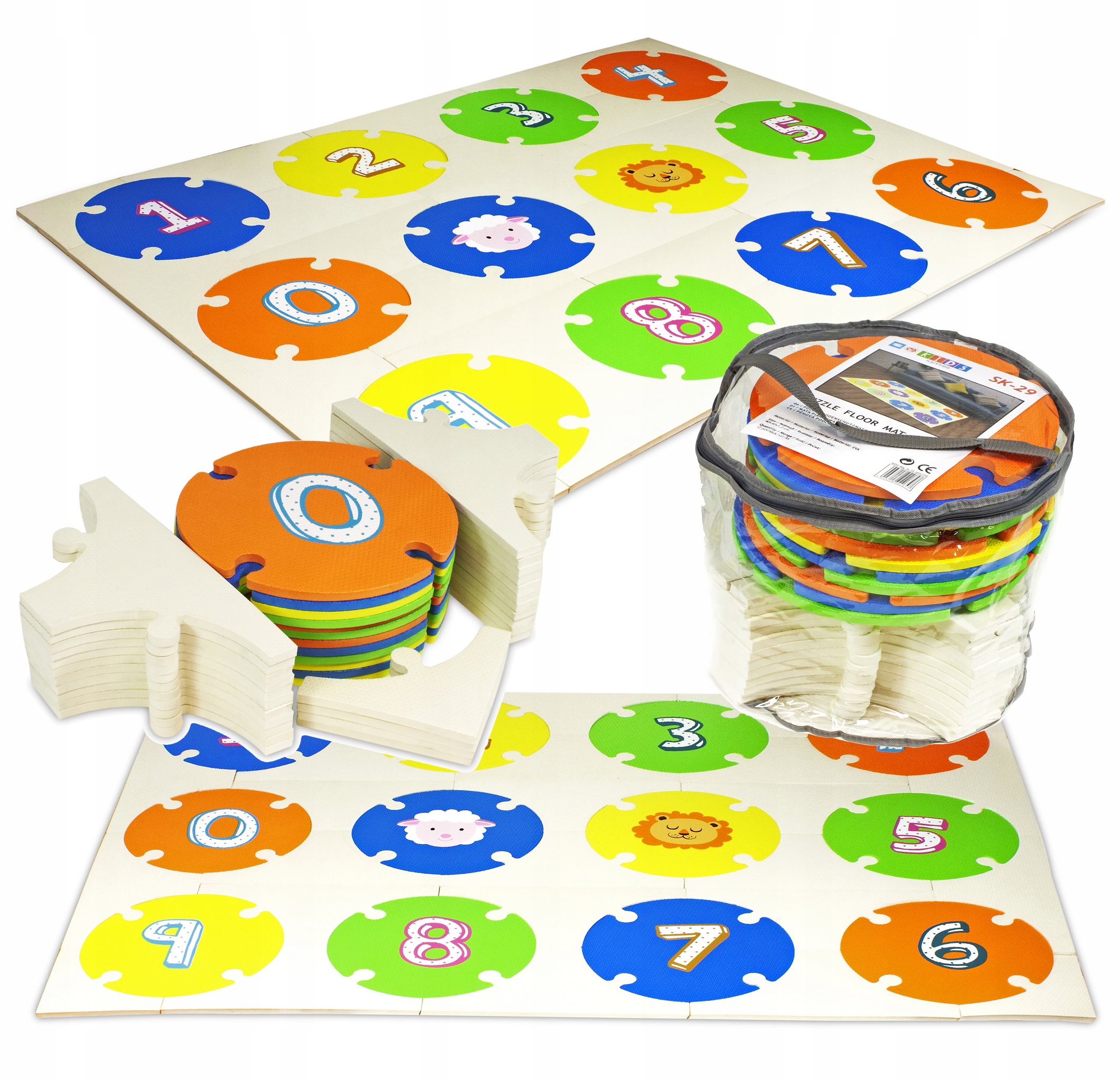 Podłogowa mata puzzle dla dzieci Sapphire Kids SK-29 - cyferki