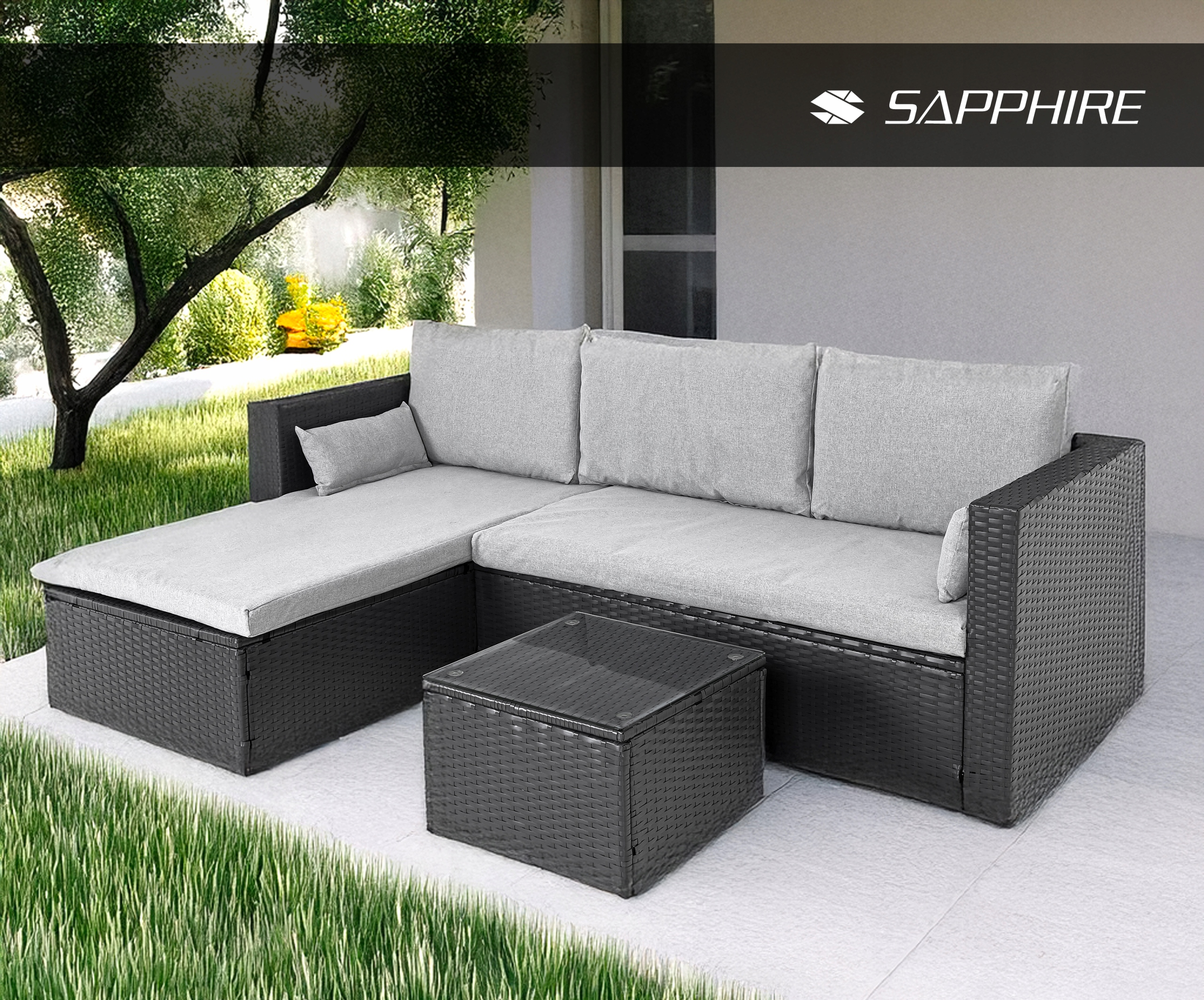 Narożnik ogrodowy z technorattanu Sapphire ST-1670 Soria Narożnik ogrodowy z technorattanu Sapphire ST-1670 Soria