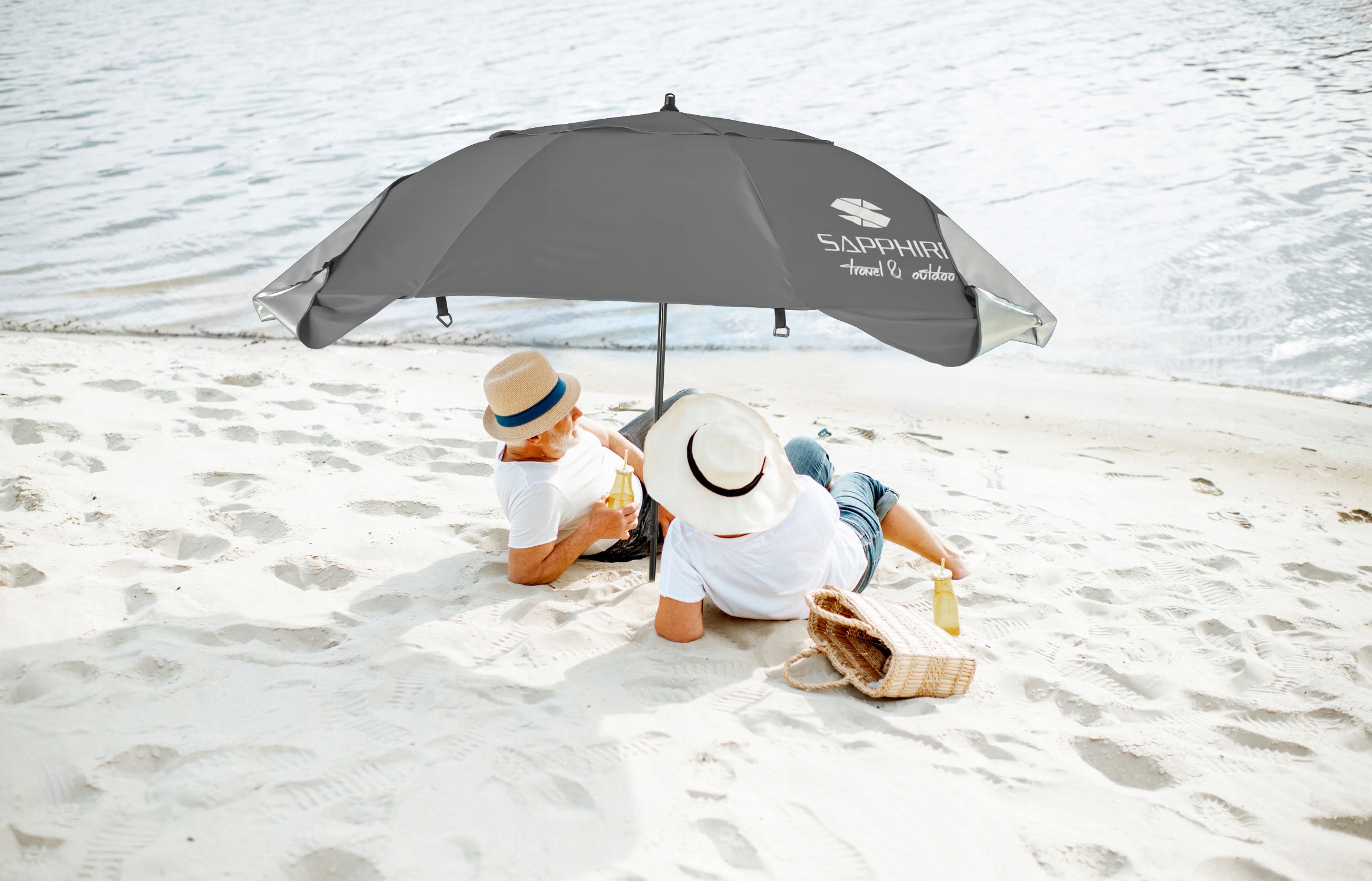 Parasol plażowy Sapphire ST-007 240 cm szary