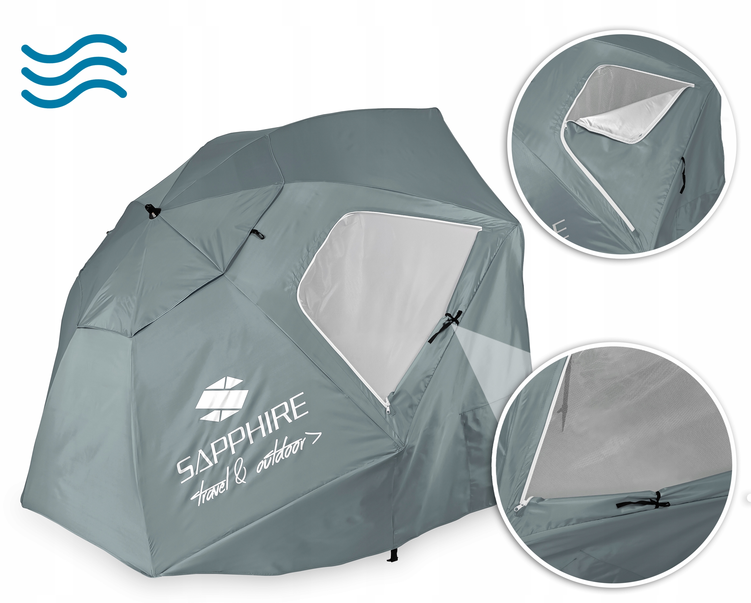 Parasol plażowy Sapphire ST-007 240 cm szary