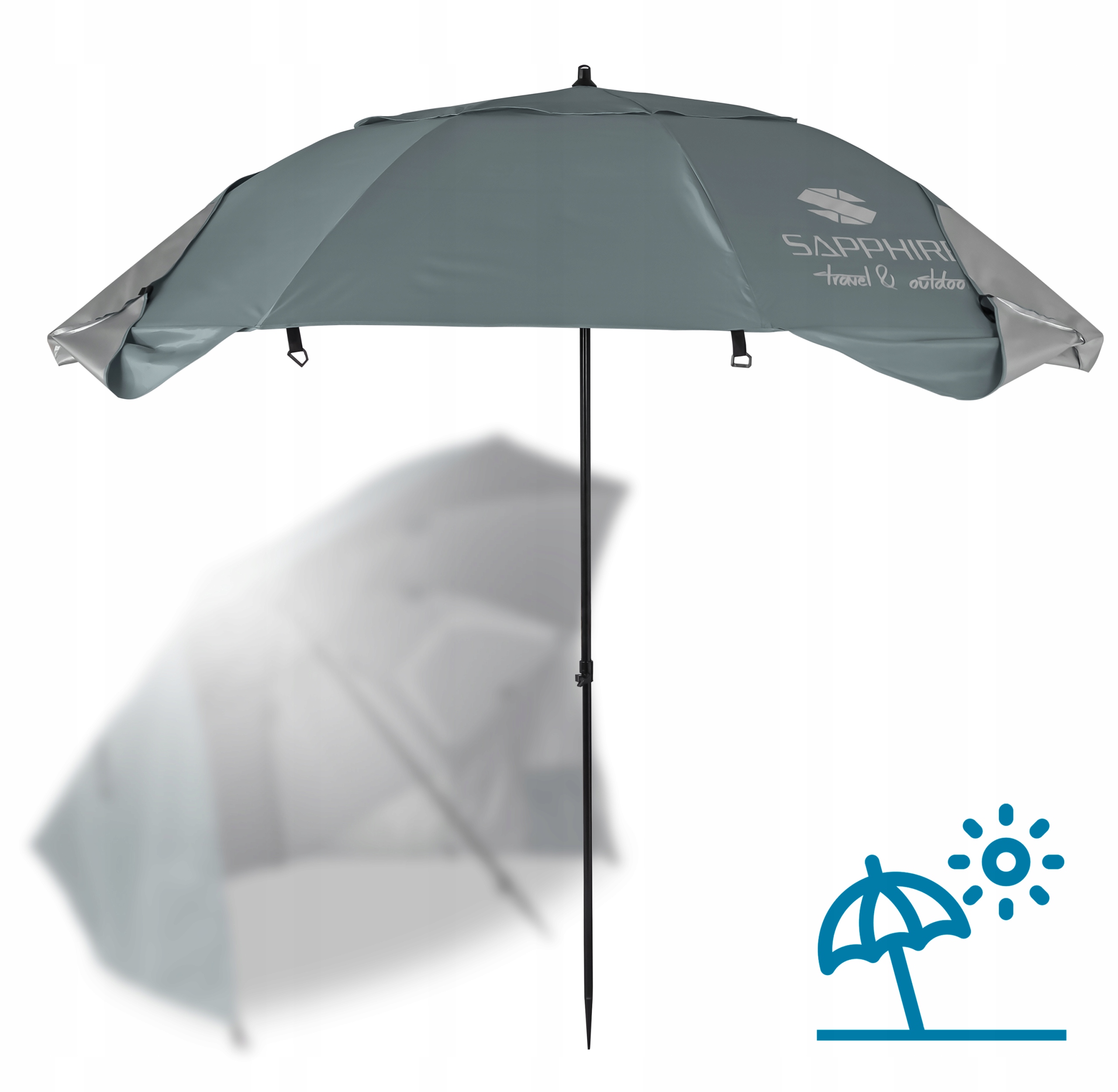 Parasol plażowy Sapphire ST-007 240 cm szary