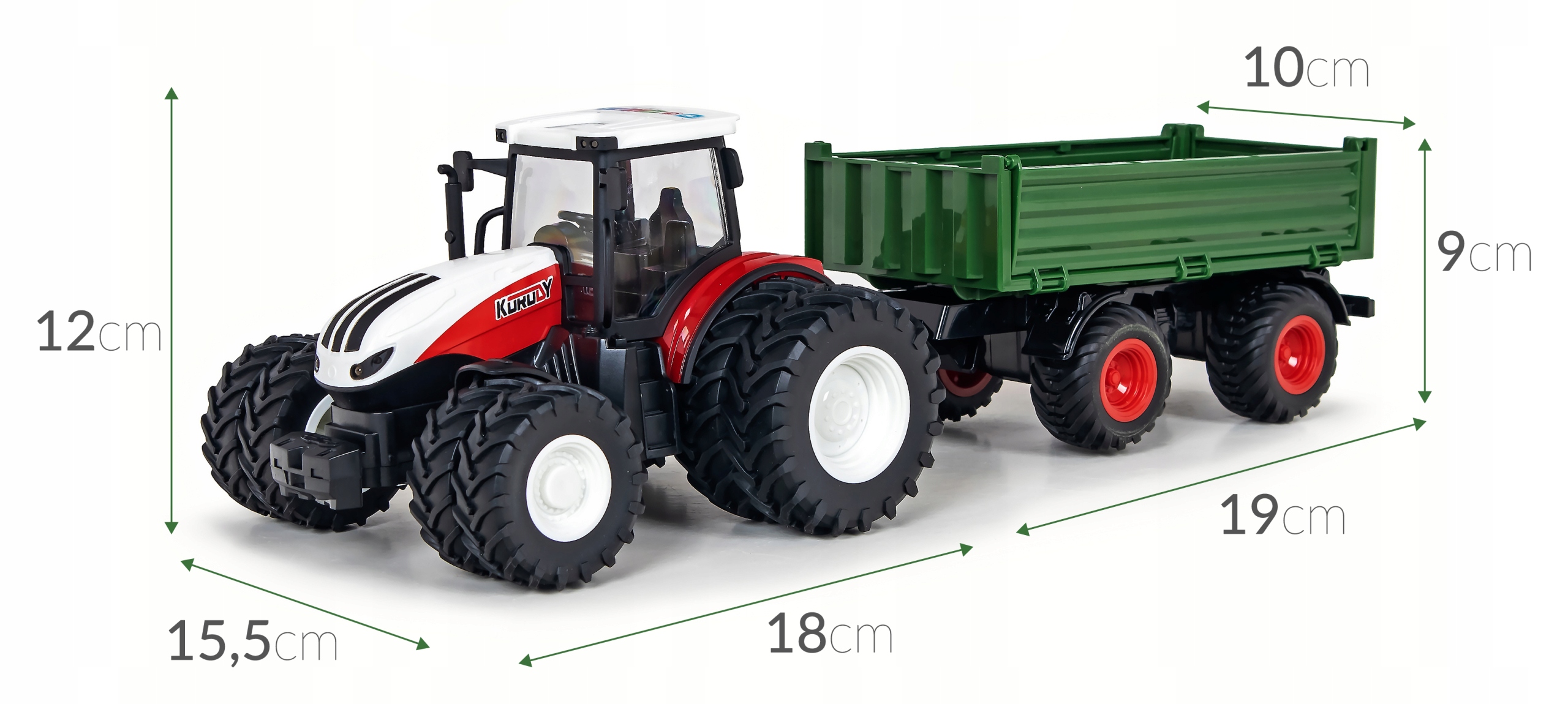 Zdalnie sterowany traktor z przyczepą LED Sapphire Kids SK-83