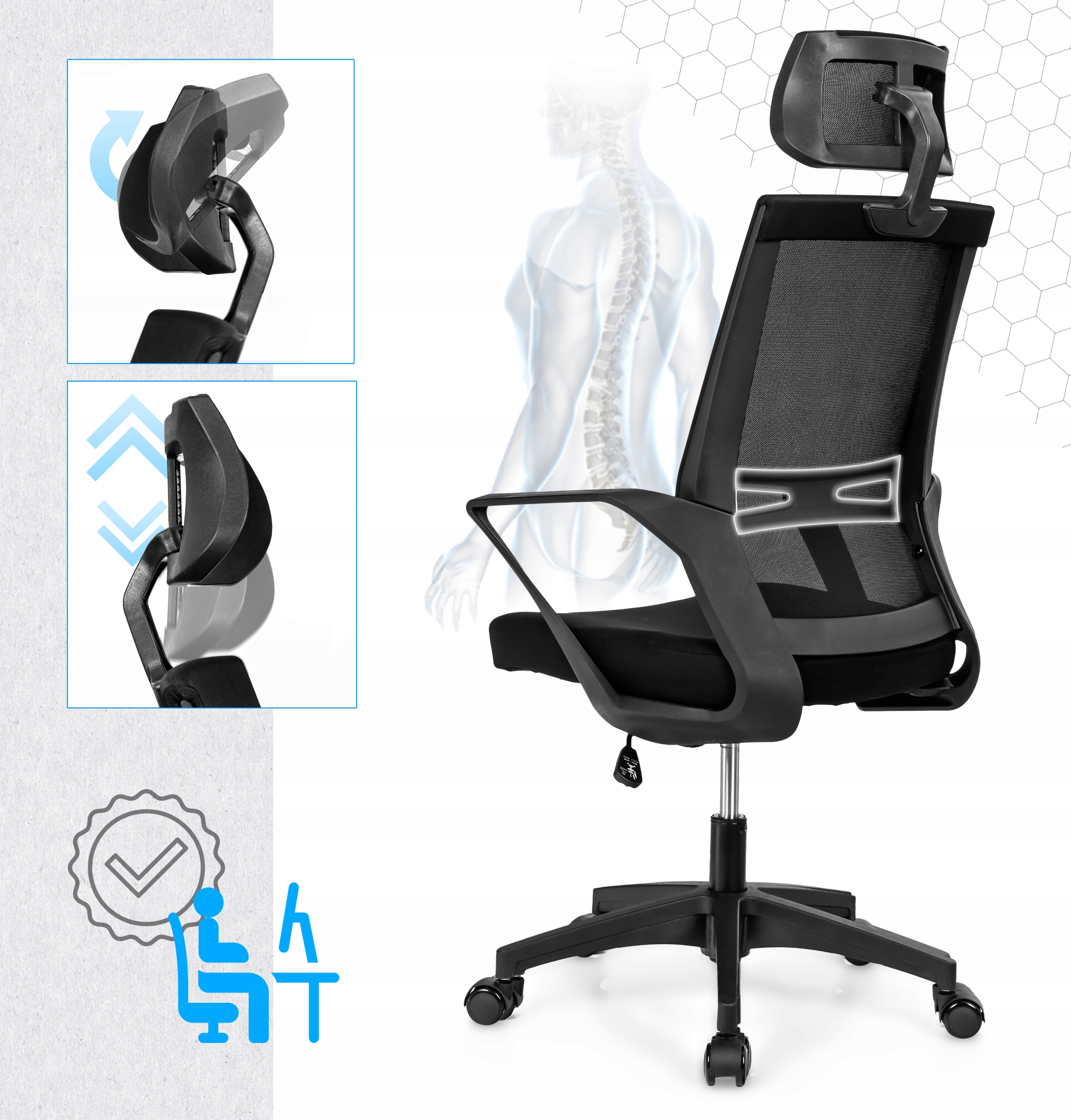 Fotel ergonomiczny Sapphire biurowy SHAPE