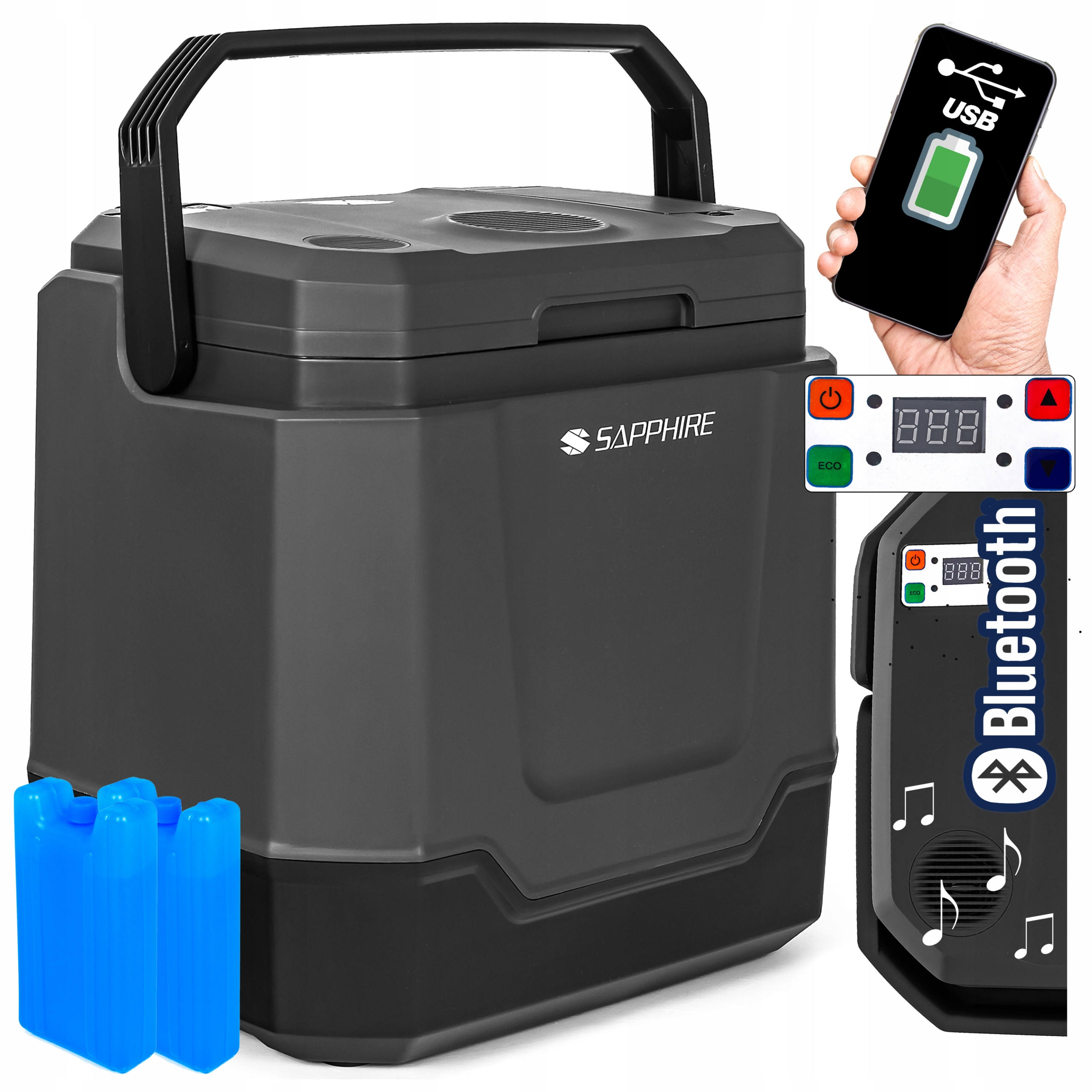 Lodówka turystyczna Sapphire ST-1033L z głośnikiem 33l 12V/230V Bluetooth Lodówka turystyczna Sapphire ST-1033L z głośnikiem 33l 12V/230V Bluetooth