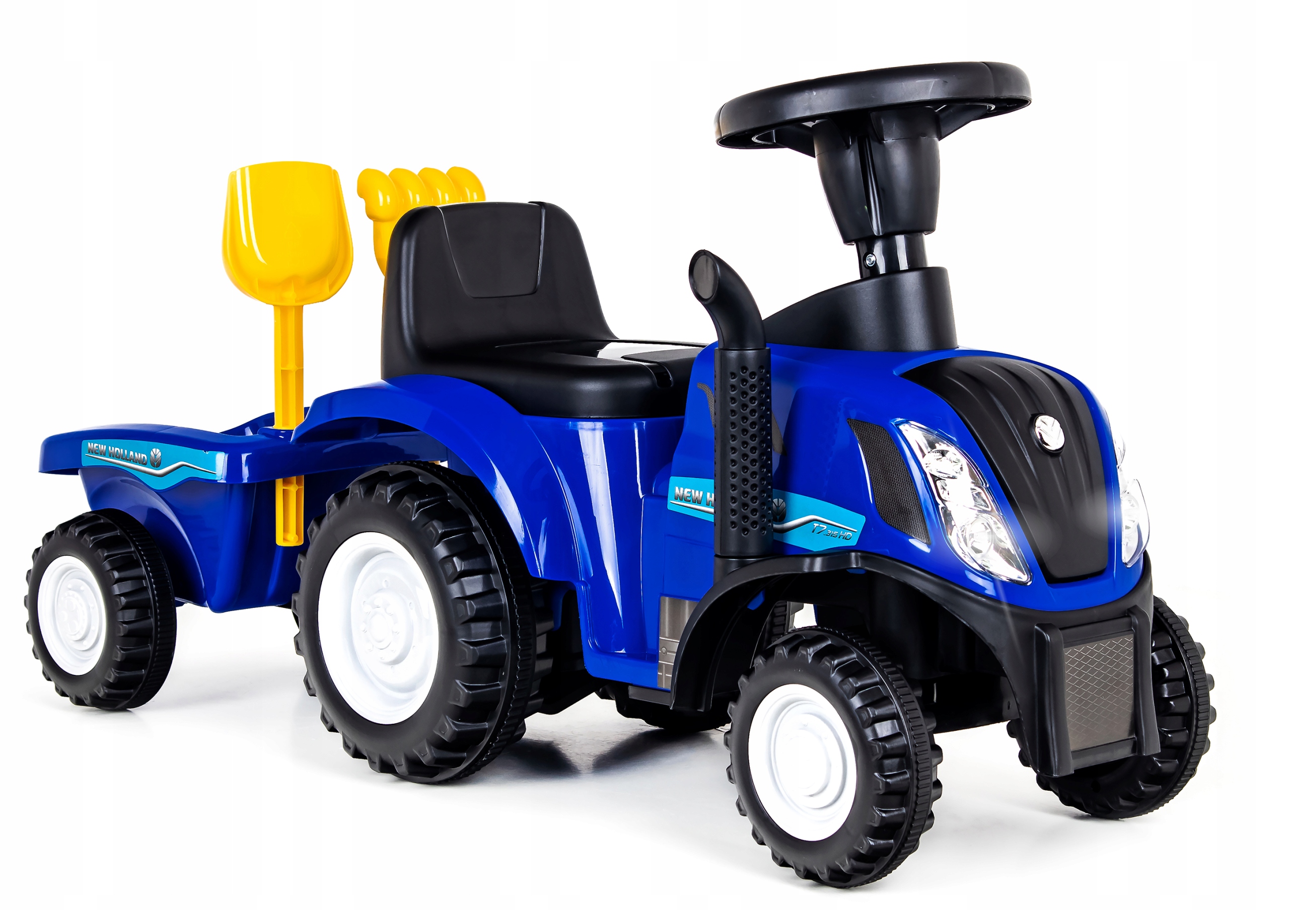 Jeździk pchacz traktor z przyczepą New Holland T7 - niebieski