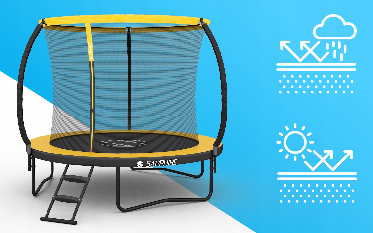 Trampolina Sapphire ST-0008W 8FT 252 cm z siatką wewnętrzną