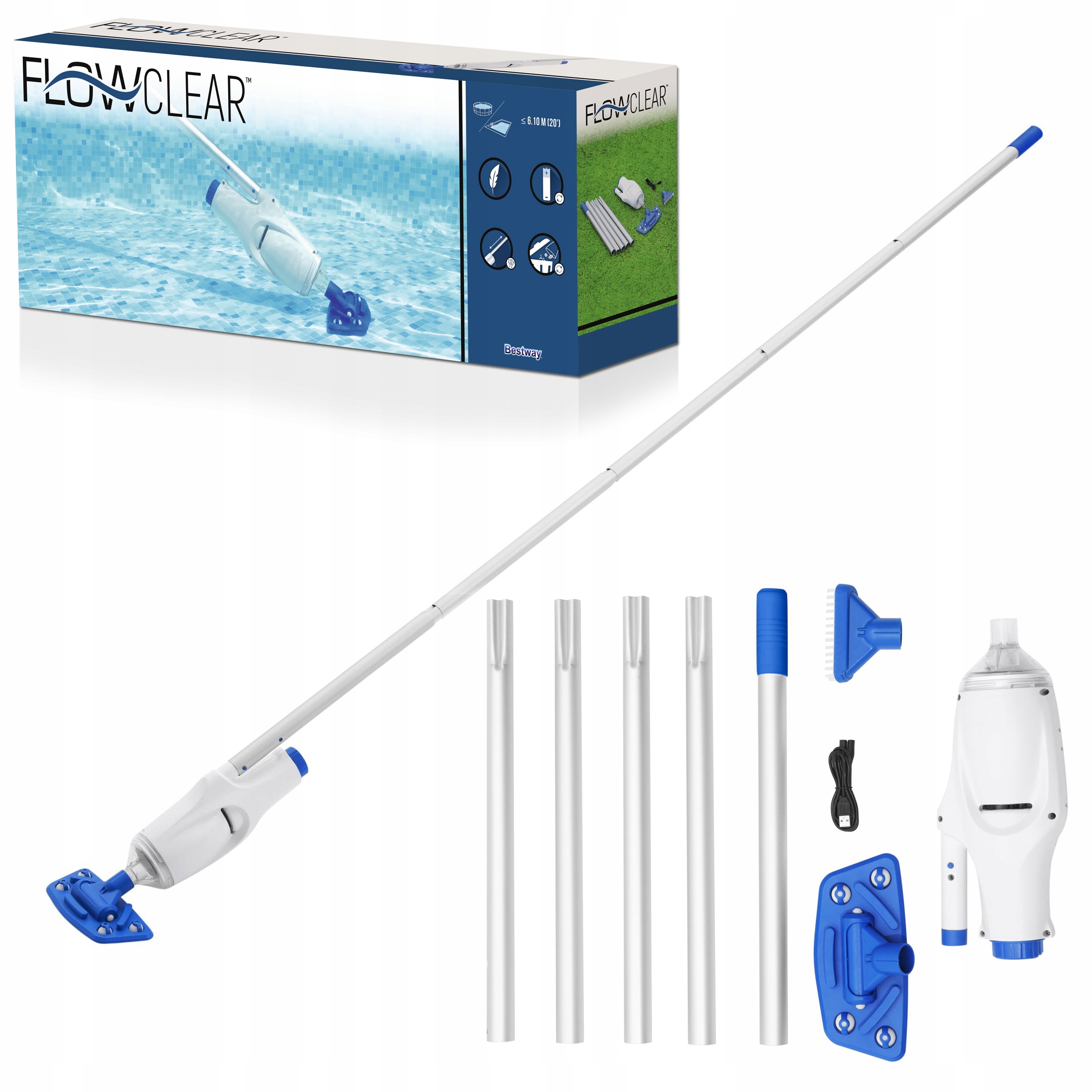 Odkurzacz do czyszczenia dna basenu Bestway Flowclear AquaReach 58624 Odkurzacz do czyszczenia dna basenu Bestway Flowclear AquaReach 58624