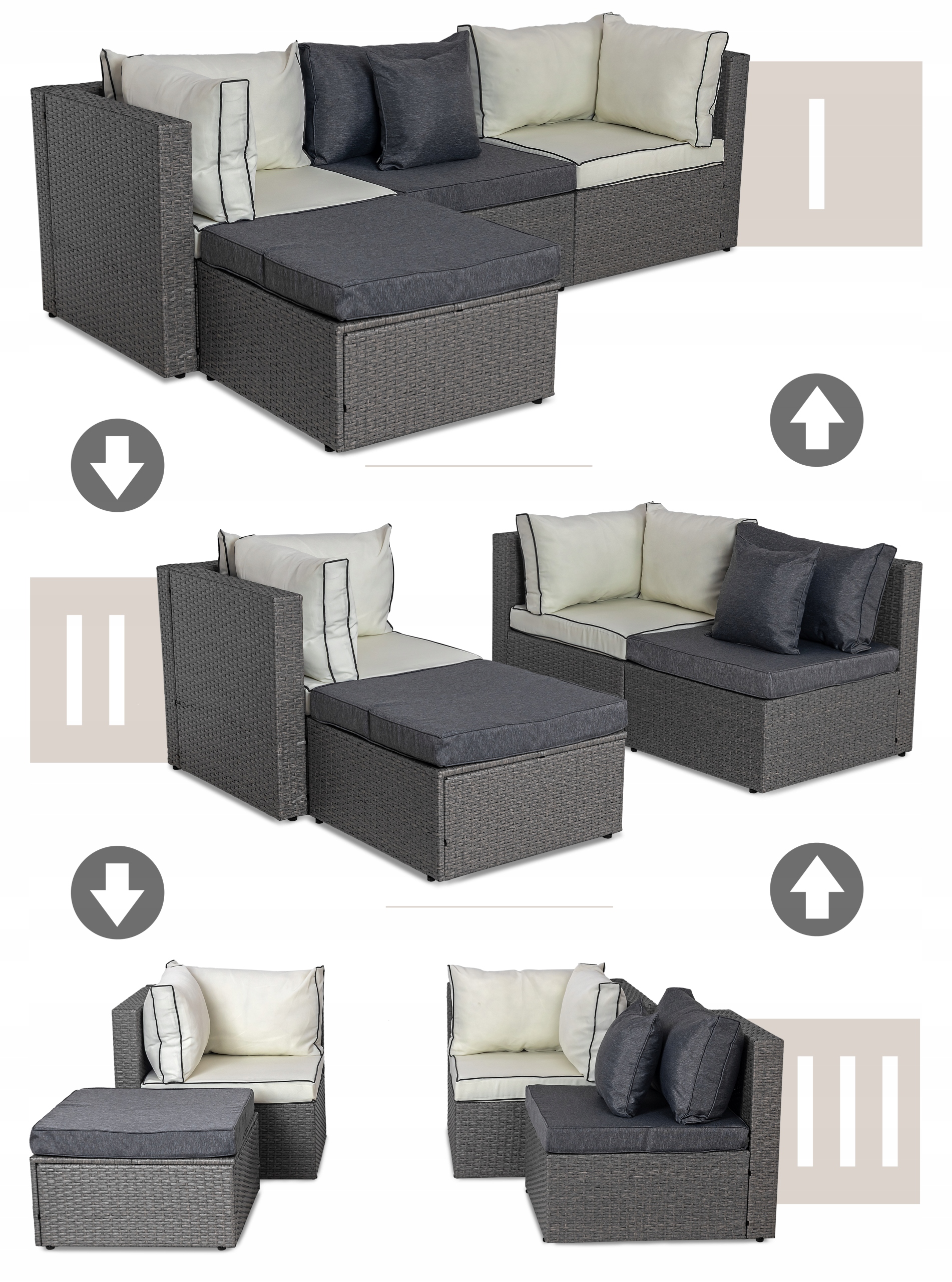 Narożnik ogrodowy z technorattanu Sapphire ST-1300 Fico Narożnik ogrodowy z technorattanu Sapphire ST-1300 Fico