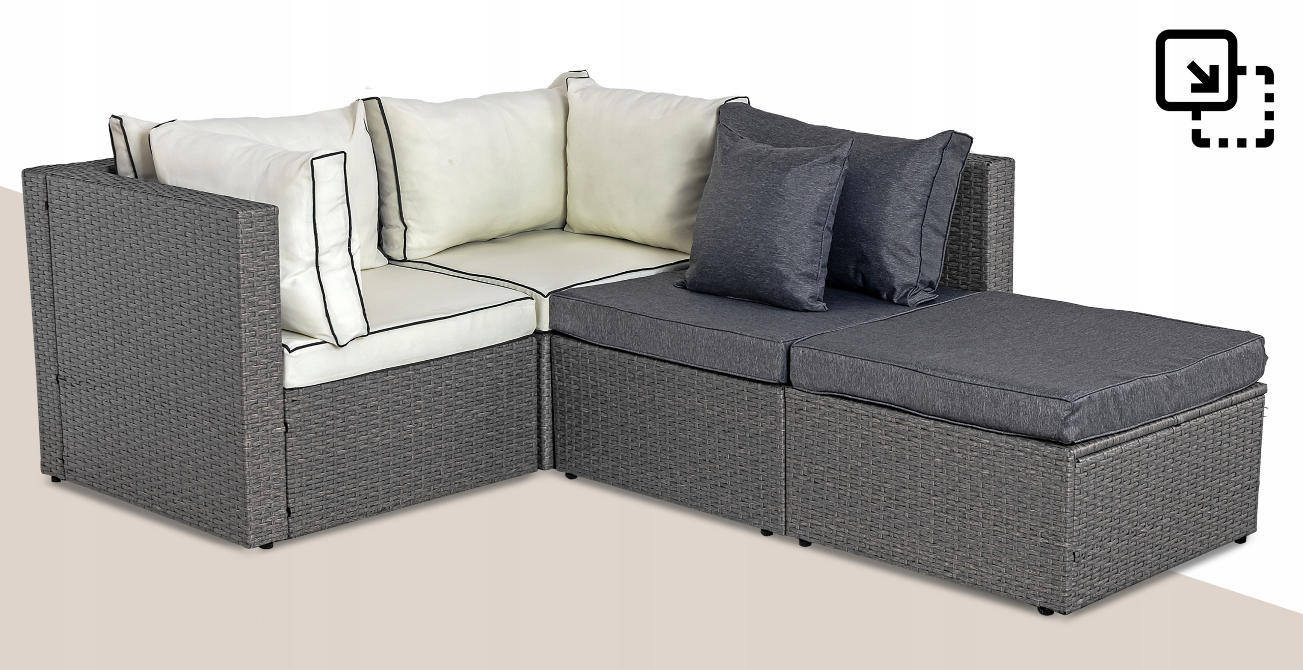 Narożnik ogrodowy z technorattanu Sapphire ST-1300 Fico Narożnik ogrodowy z technorattanu Sapphire ST-1300 Fico
