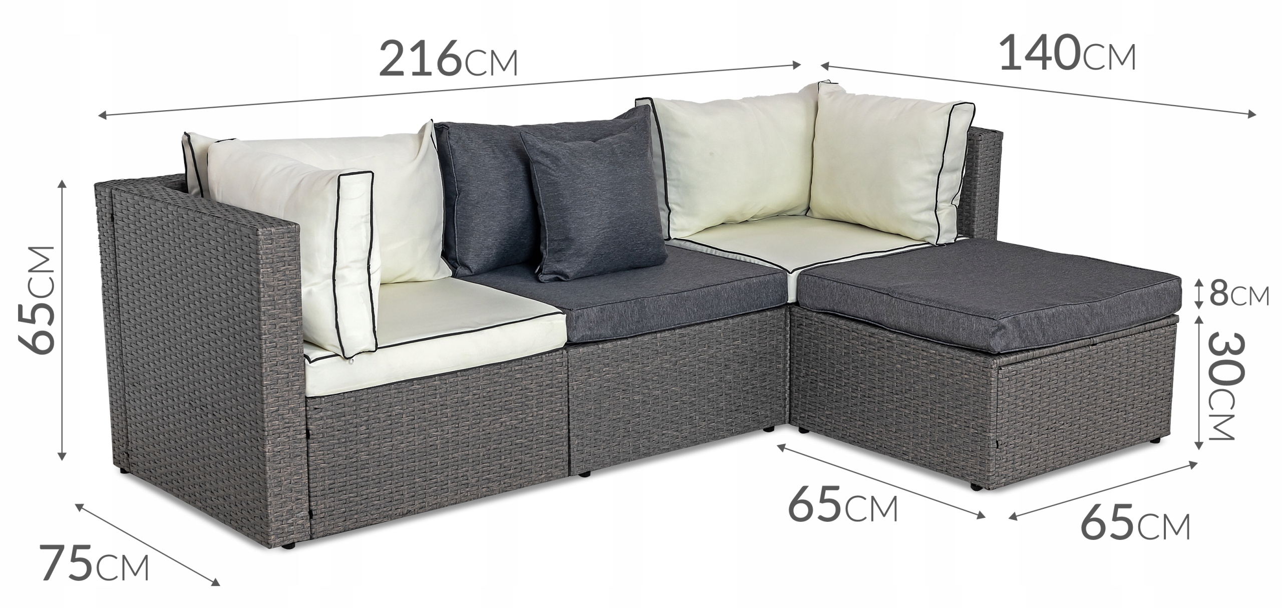 Narożnik ogrodowy z technorattanu Sapphire ST-1300 Fico Narożnik ogrodowy z technorattanu Sapphire ST-1300 Fico