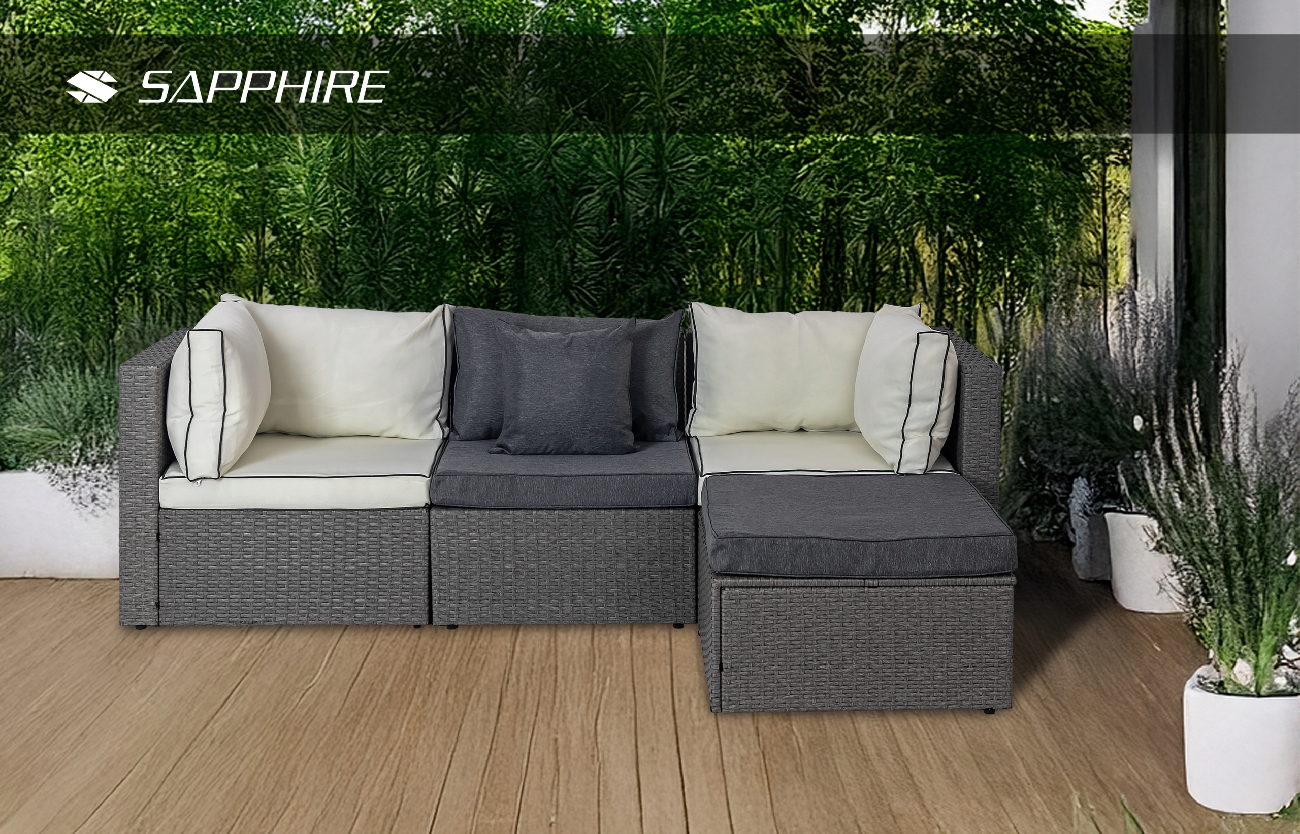 Narożnik ogrodowy z technorattanu Sapphire ST-1300 Fico Narożnik ogrodowy z technorattanu Sapphire ST-1300 Fico