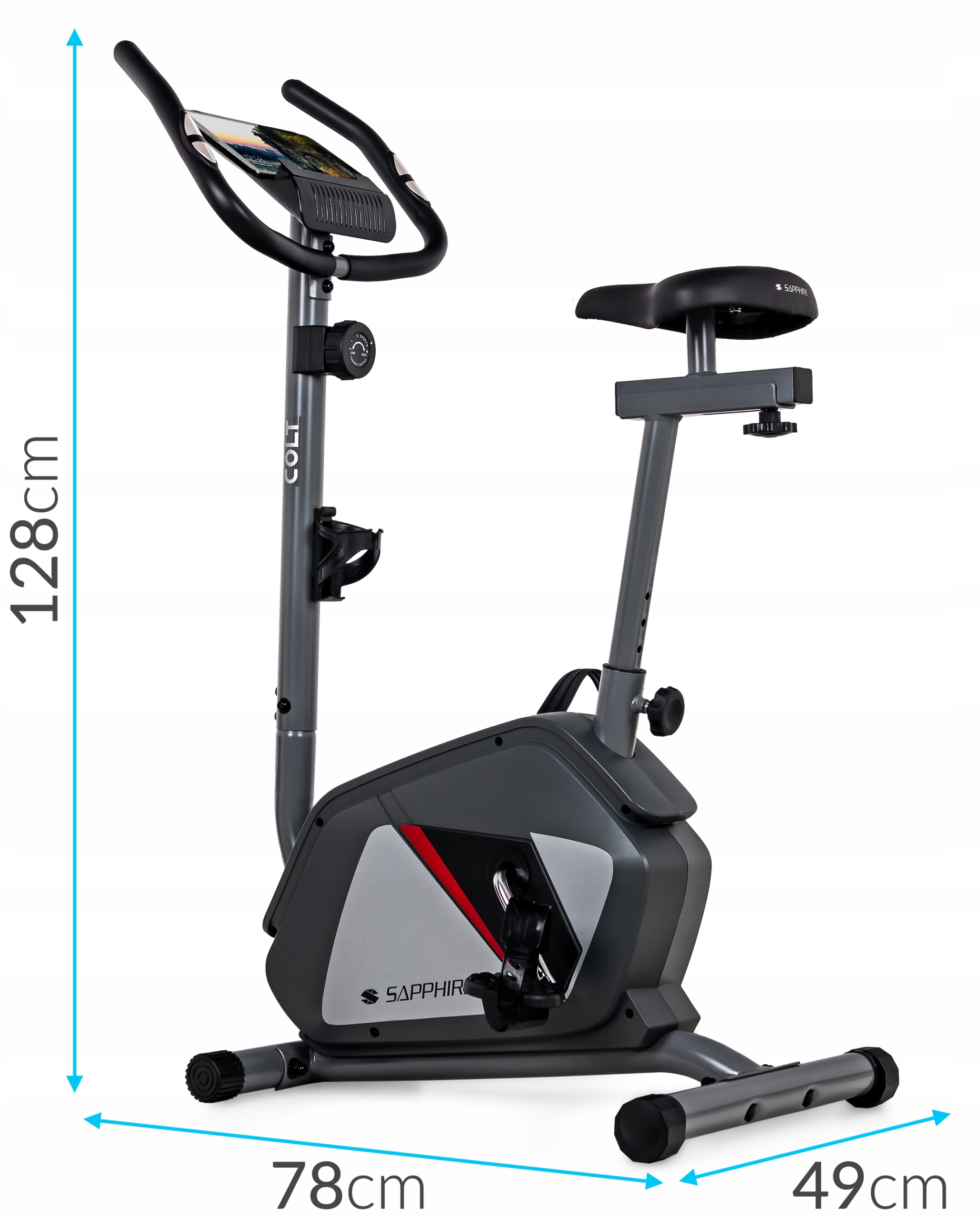 Rower treningowy magnetyczny COLT SG-320B - grafitowo-srebrny