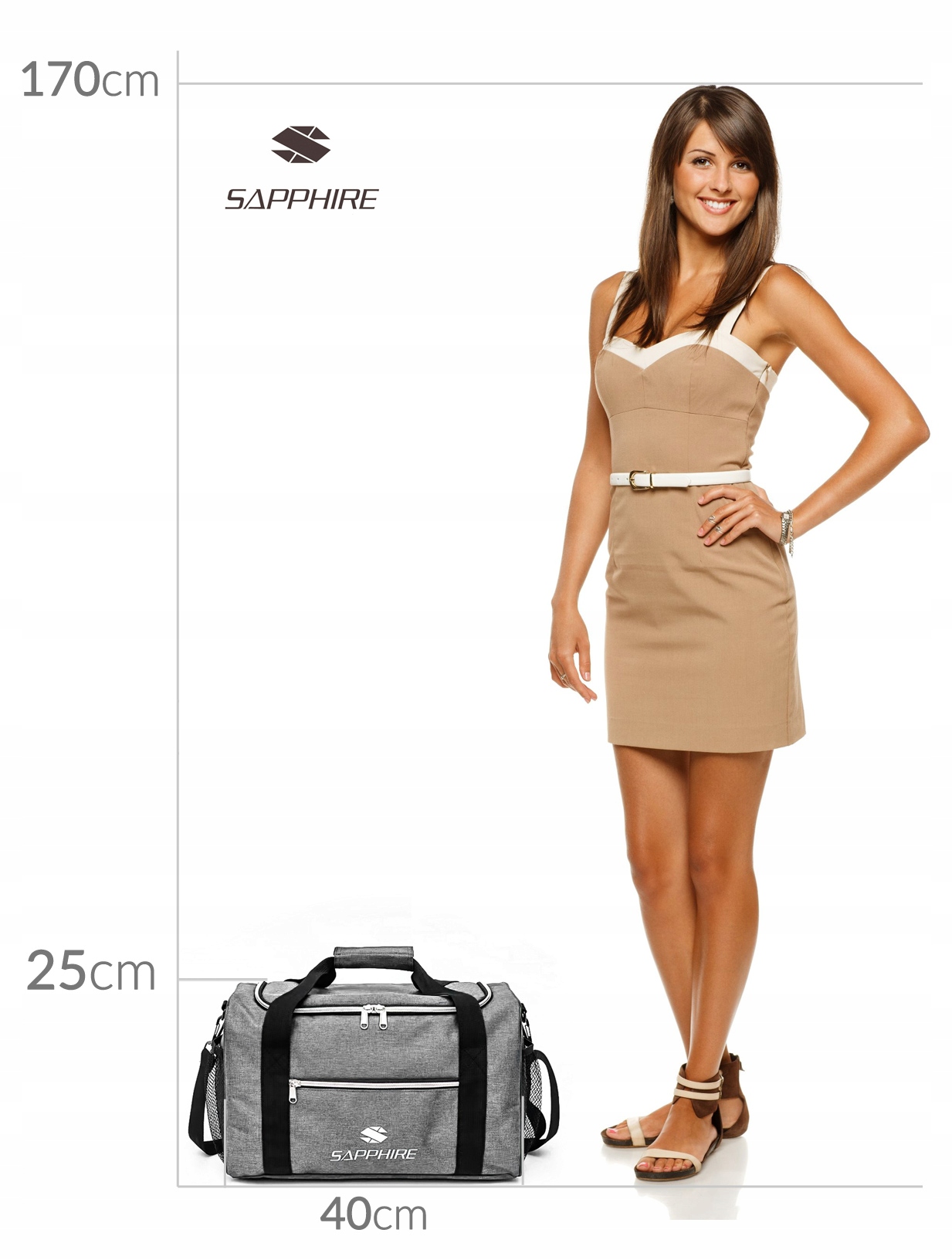 Torba podróżna Sapphire ST-130 - szara