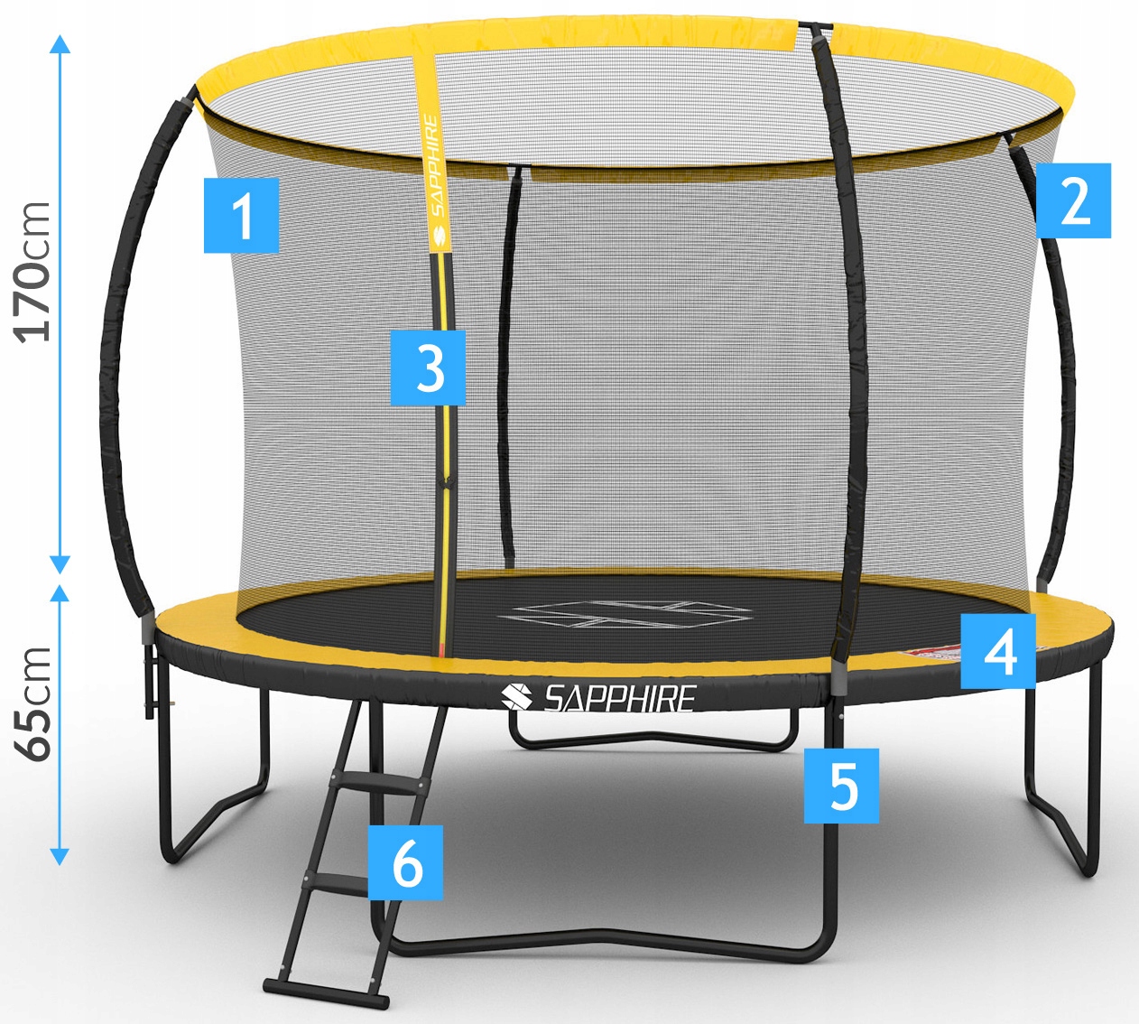 Trampolina Sapphire ST-0010W 10FT 312 cm z siatką wewnętrzną