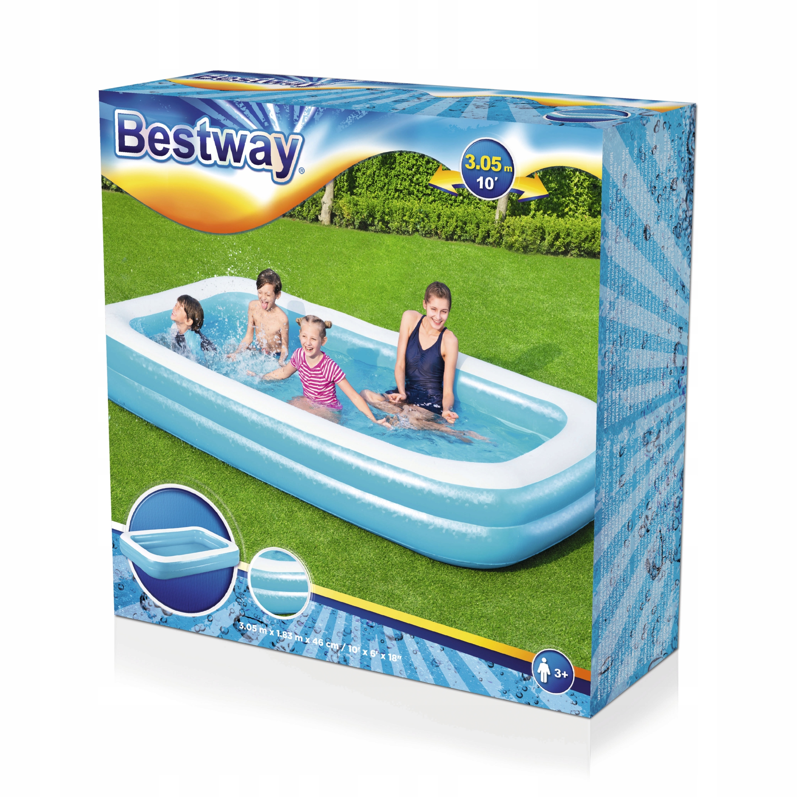 Basen dmuchany Bestway Rectangular Family Pool 54150 305x183x46cm