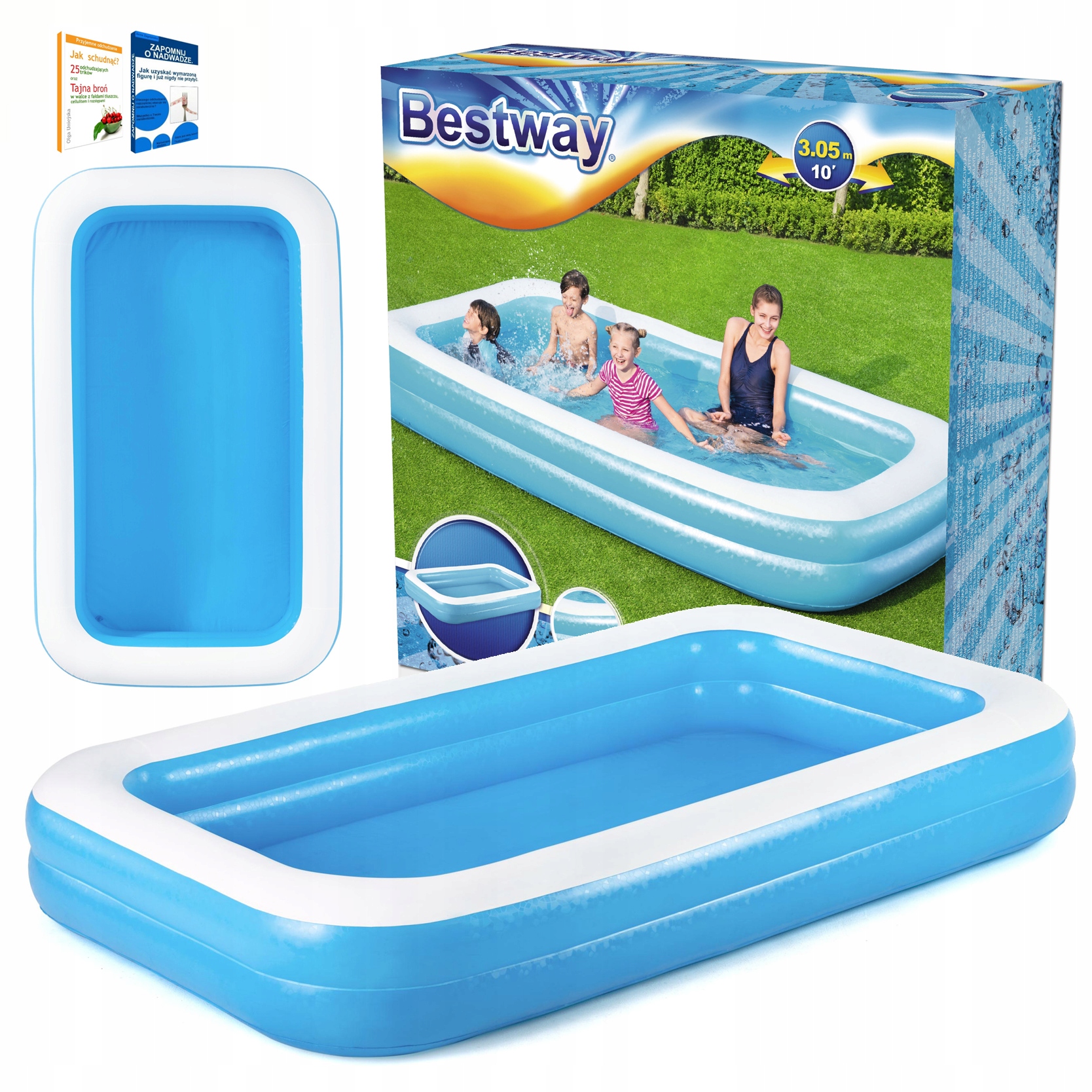 Basen dmuchany Bestway Rectangular Family Pool 54150 305x183x46cm