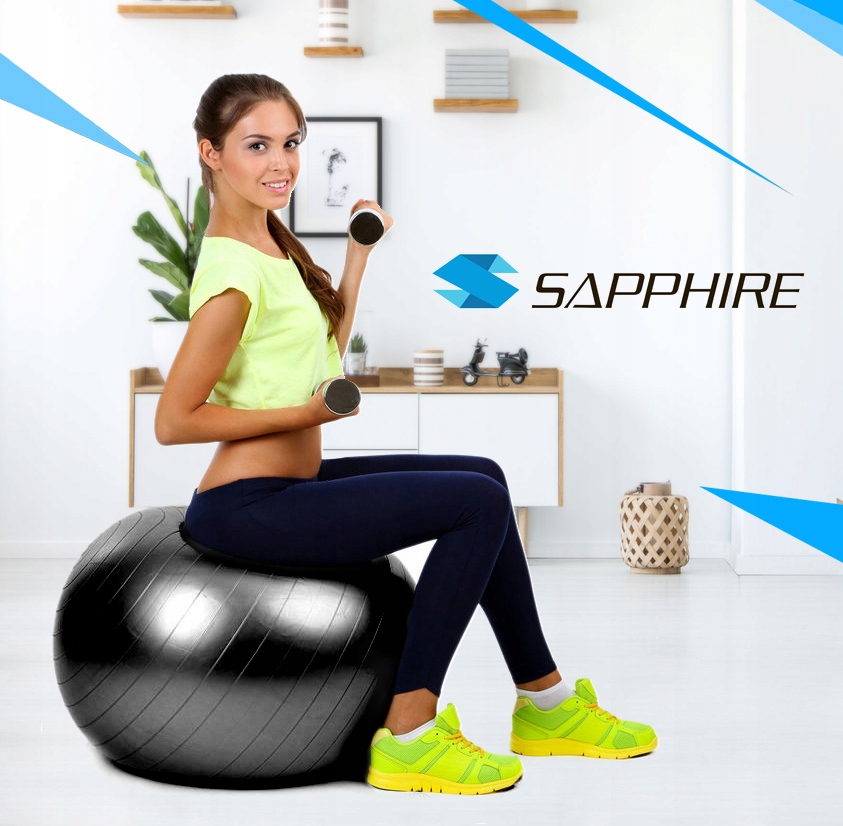 Piłka gimnastyczna 65 cm Sapphire SG-042 - czarna