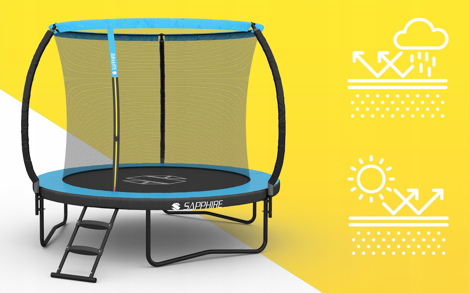 Trampolina Sapphire ST-0008W 8FT 252 cm z siatką wewnętrzną