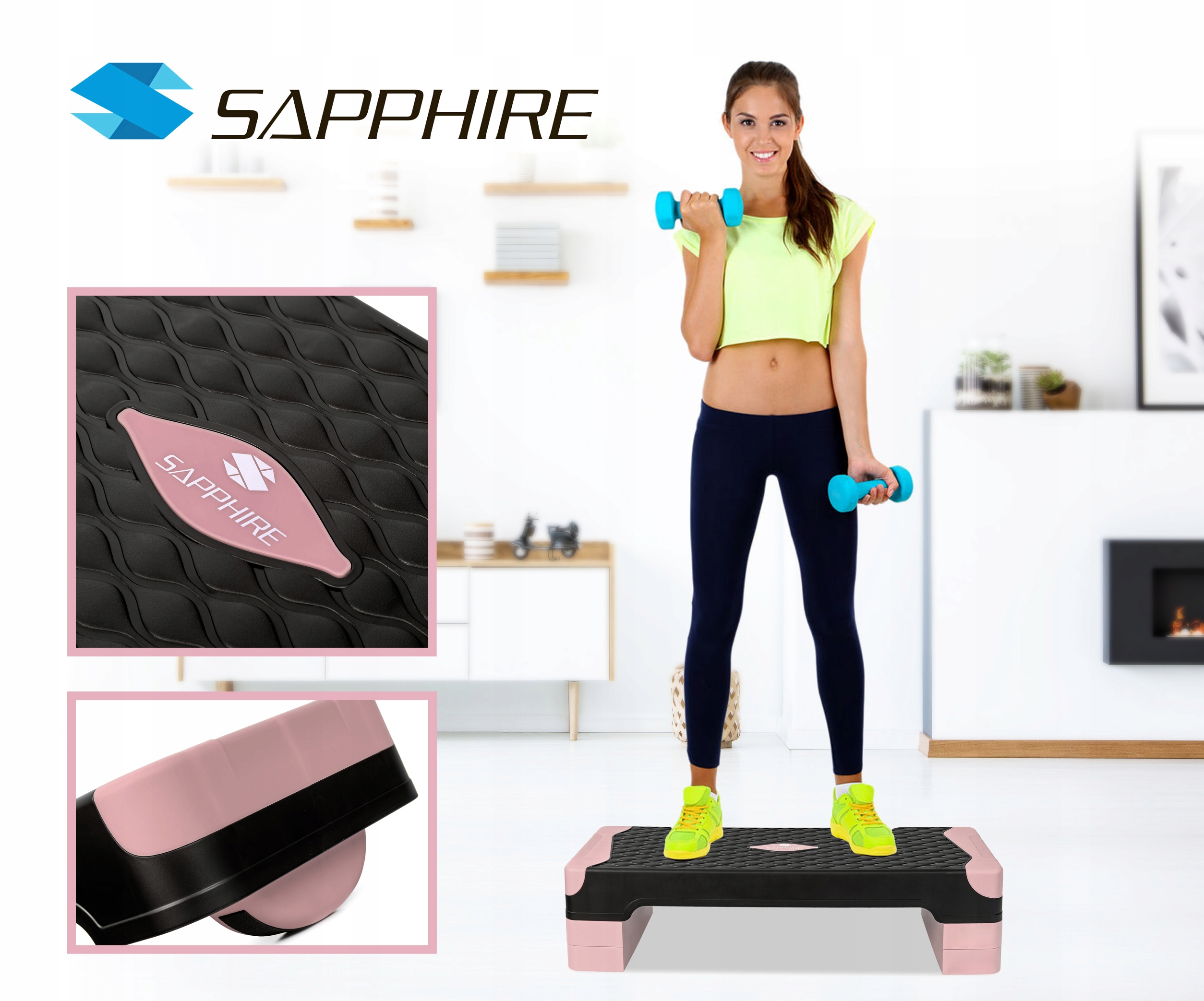 Step fitness trzystopniowy balansujący 2w1 Sapphire SG-058