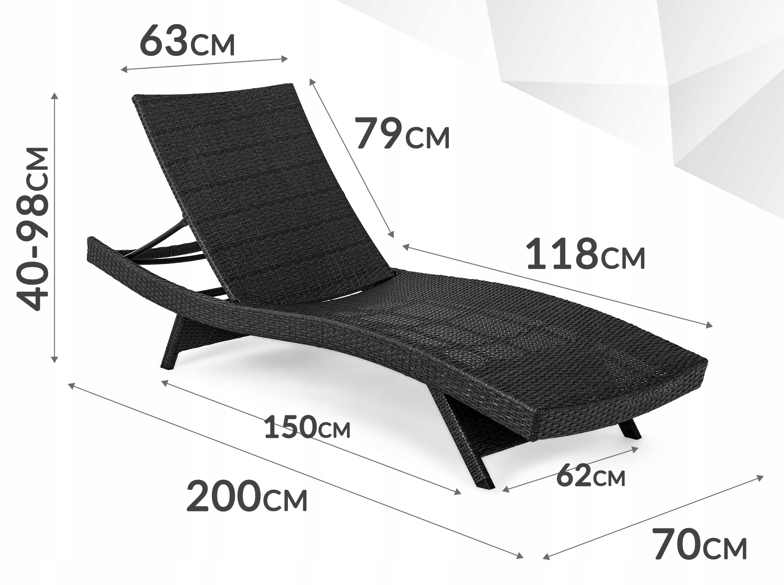 Leżak ogrodowy składany technorattan Sapphire ST-990 Tivoli Leżak ogrodowy składany technorattan Sapphire ST-990 Tivoli